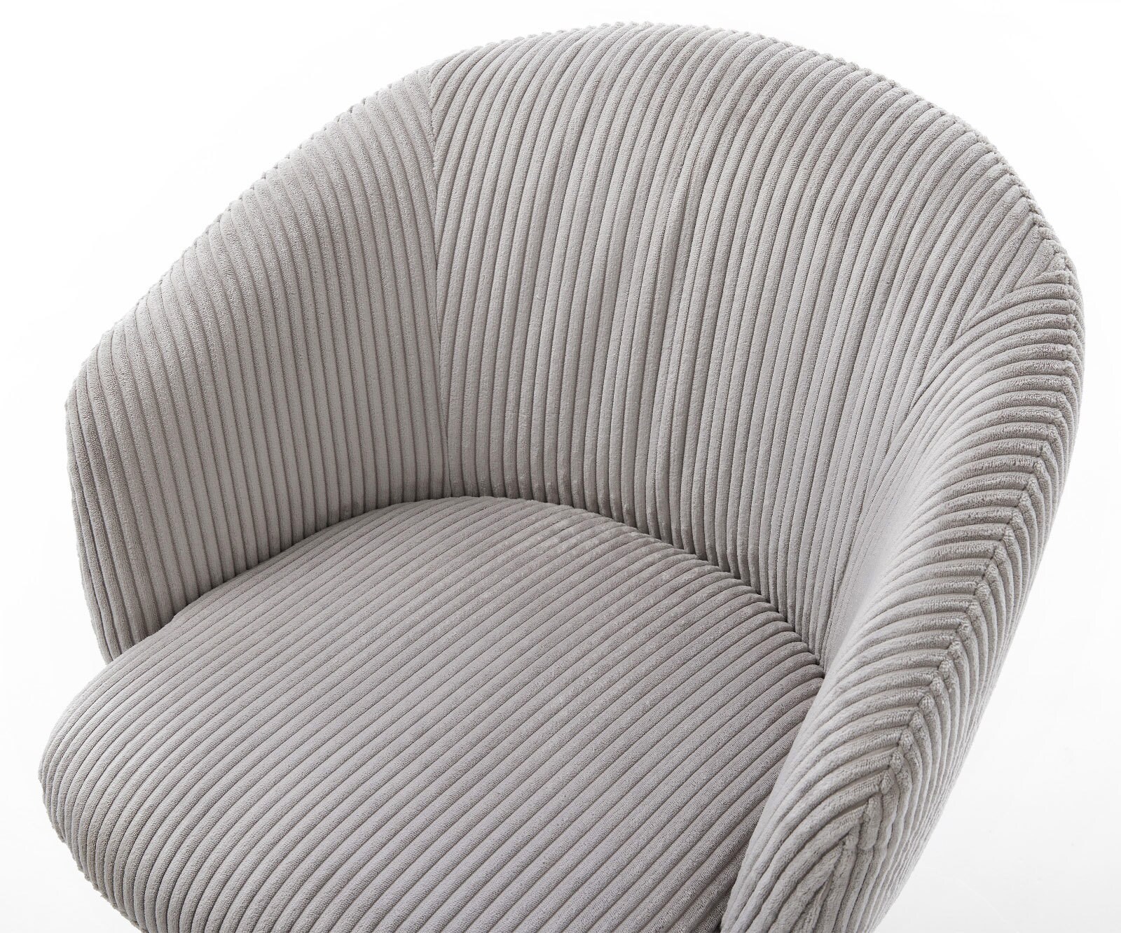 Люлеещ стол с подлакътници Корд Сребристо сив Конзолен крак кръгъл Черен Покет пружина Caja-Flex 4