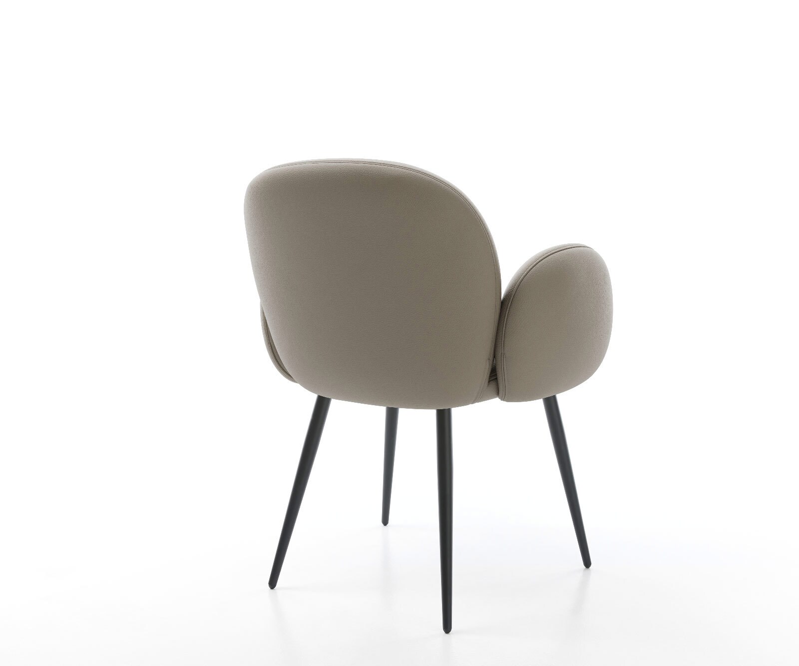 Стол Естествена кожа Сиво-Кафяв 4-крака Прави Черни Покет пружина Nube-Flex 5