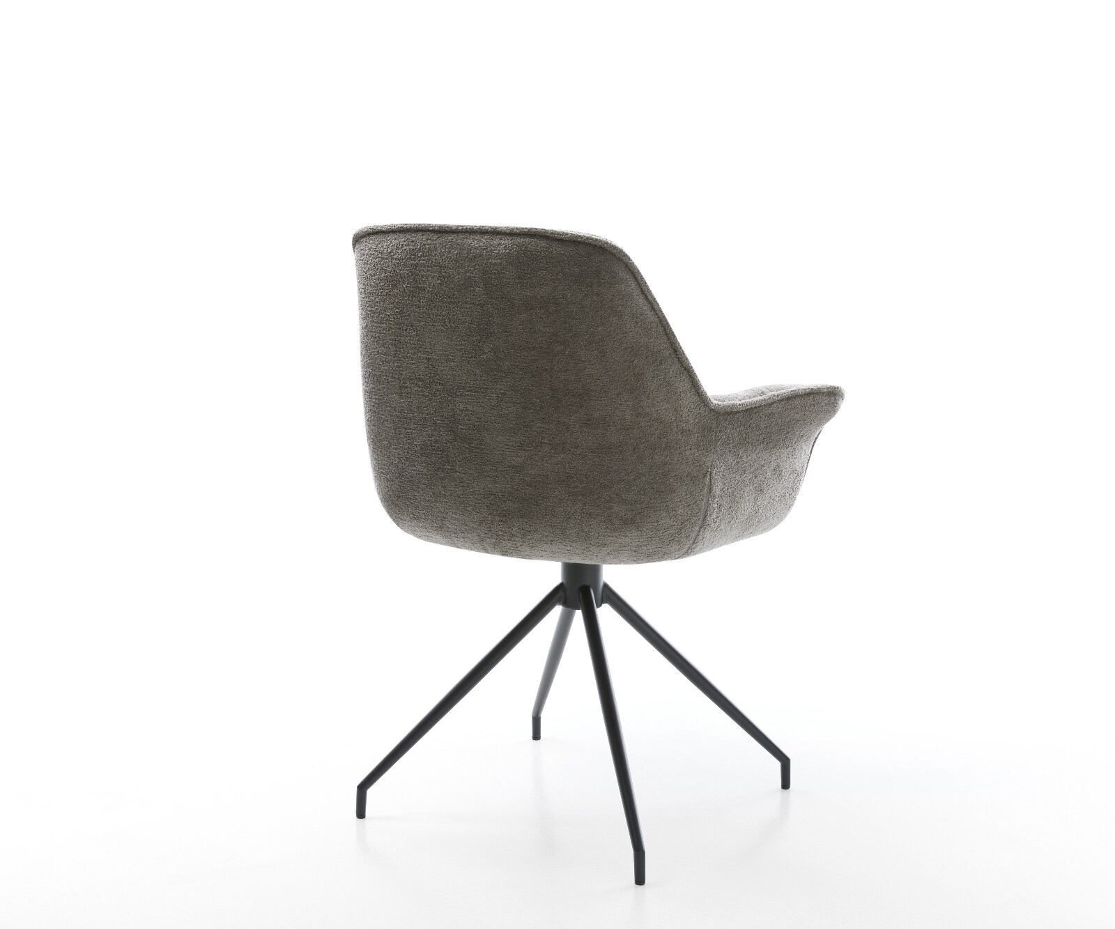 Трапезен стол Kaira-Flex Bouclé Soft Mud Кръстосана рамка конична черна 4