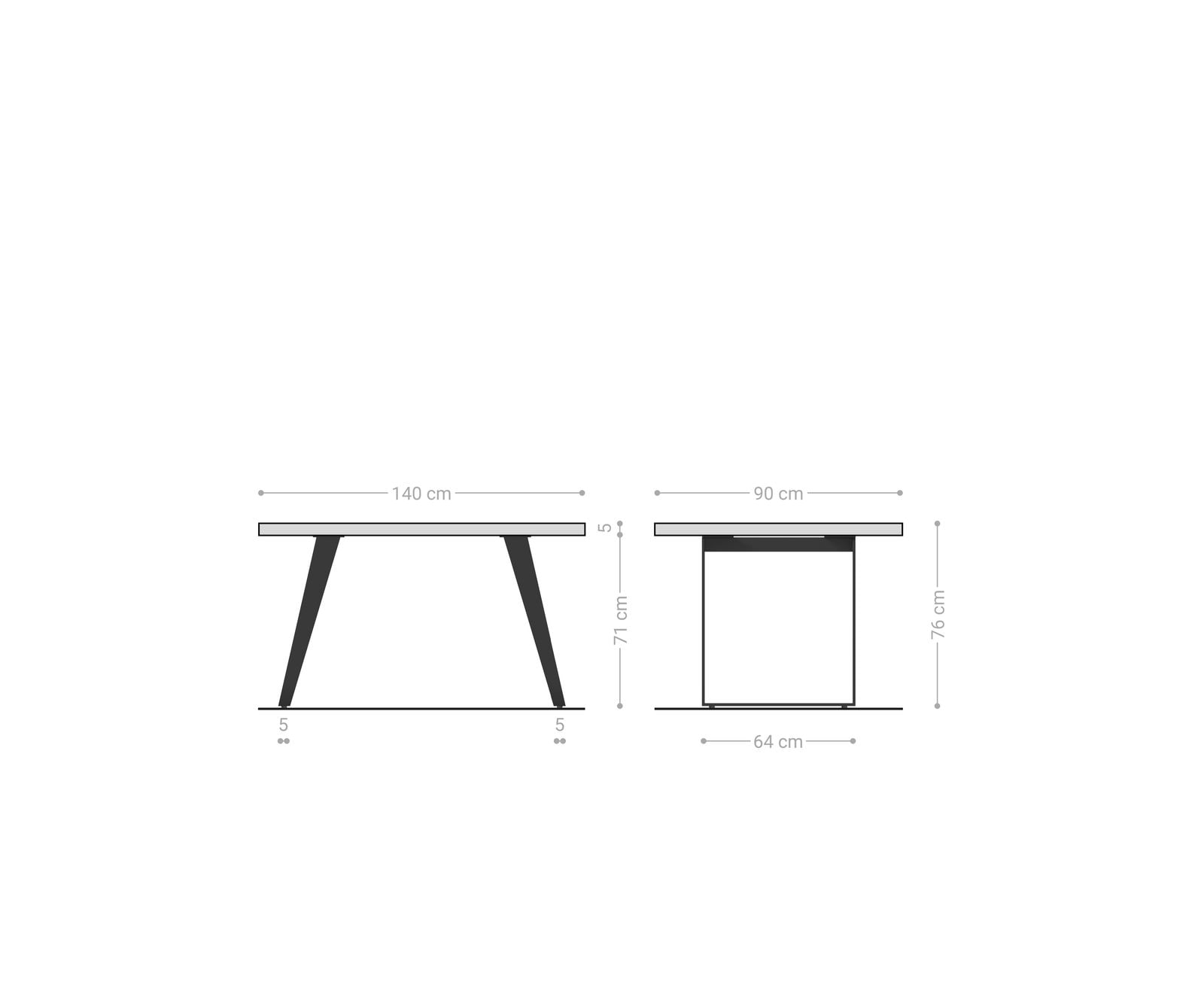 Маса 140x90 XL Акация Натурал Неръждаема стомана под ъгъл Edge 6 Маса 140x90 XL Акация Натурал Неръждаема стомана под ъгъл Edge 6