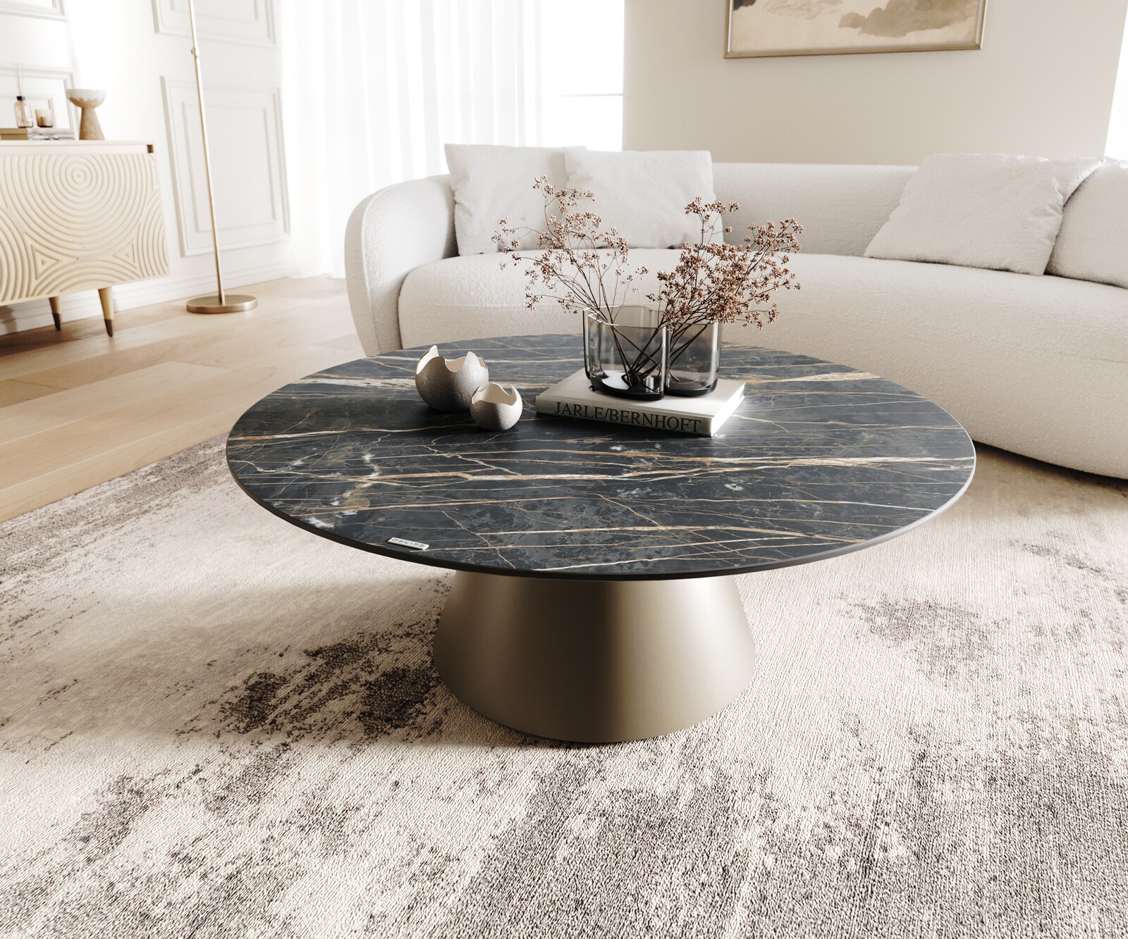 Холна маса 100x100 cm Керамика Laminam®Noir Desir Кафяв Основа Конична Ефектен финиш Titan Borna Холна маса 100x100 cm Керамика Laminam®Noir Desir Кафяв Основа Конична Ефектен финиш Titan Borna