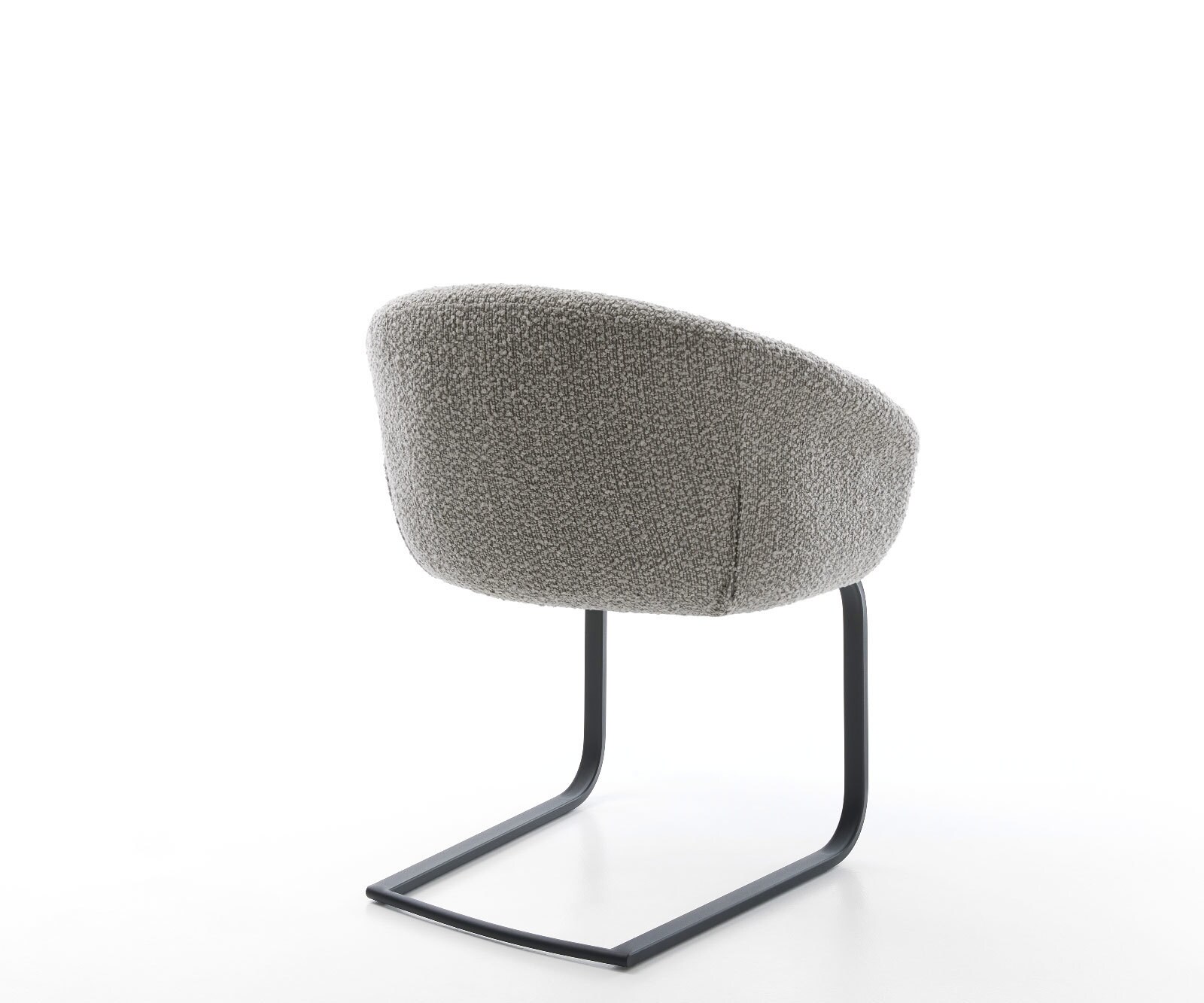 Люлеещ стол с подлакътници Букле Сребристо сив Конзолен крак плосък Черен Покет пружина Vinka-Flex 5