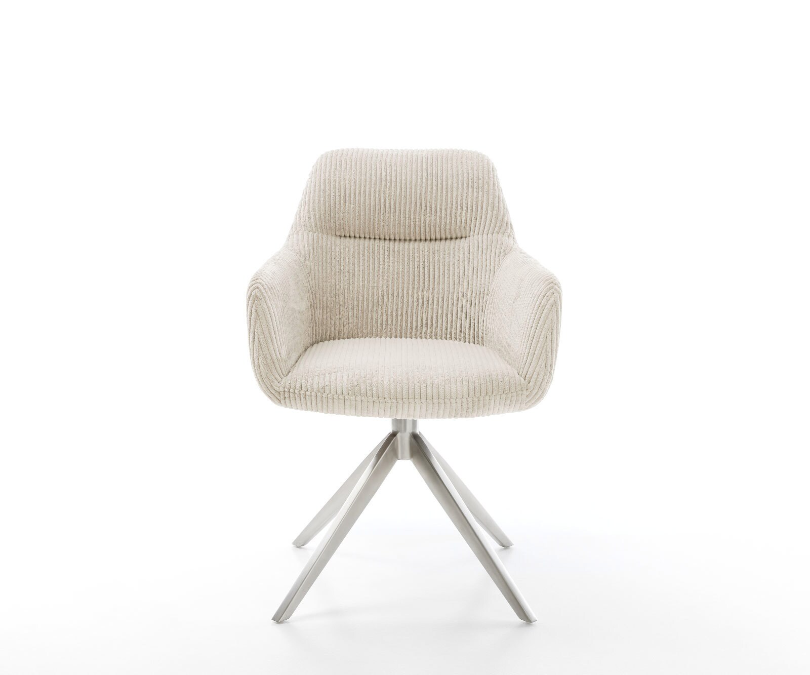 Въртящ се стол Pejo-Flex Cord Бежов Кръстосана рамка широка Неръждаема стомана Въртене на 360° Люлееща се функция Ядро от джобни пружини 1