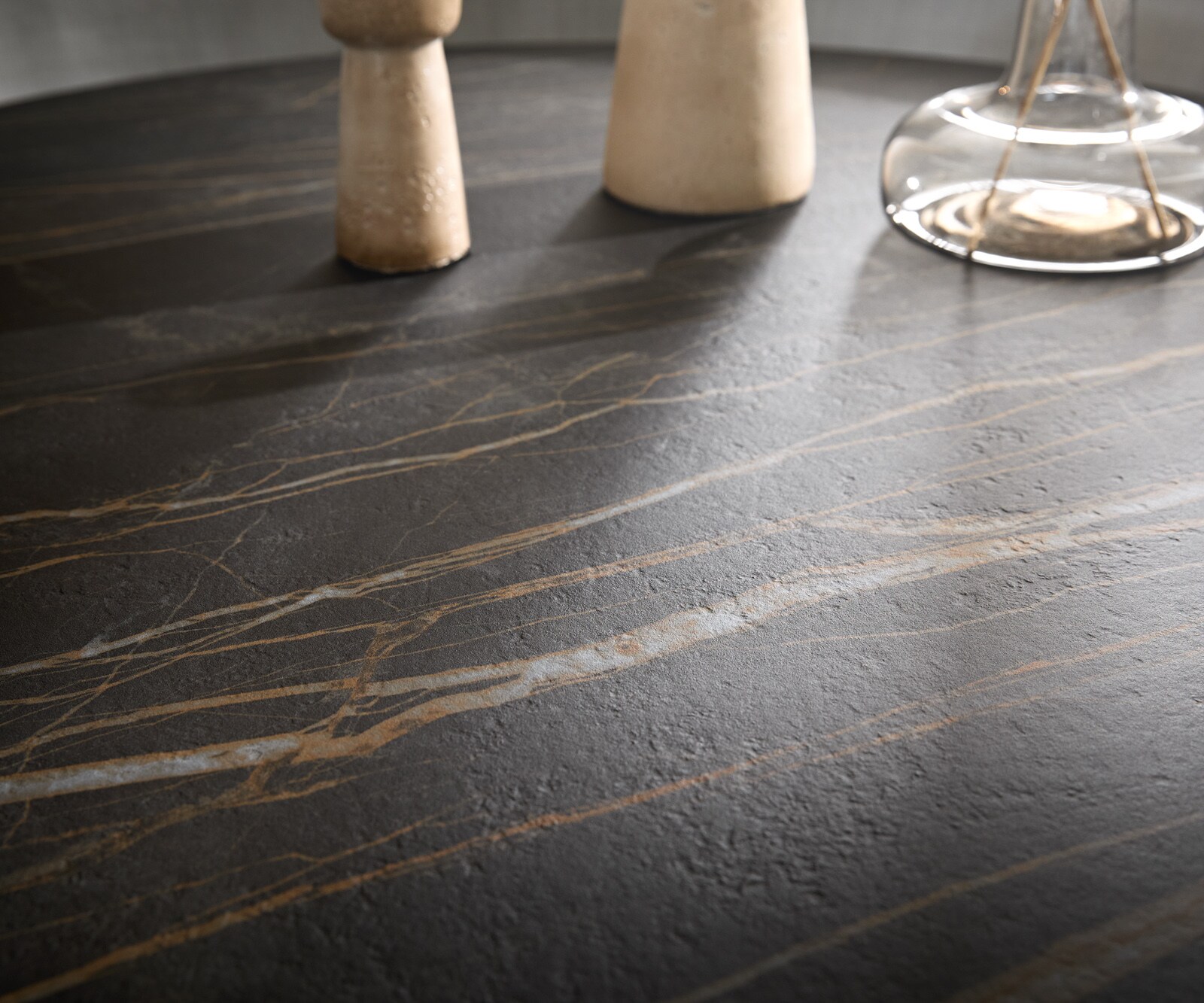 Холна маса Skafi 100x40 см, Керамика Laminam® Noir Desir Brown, металическо сребристо 4