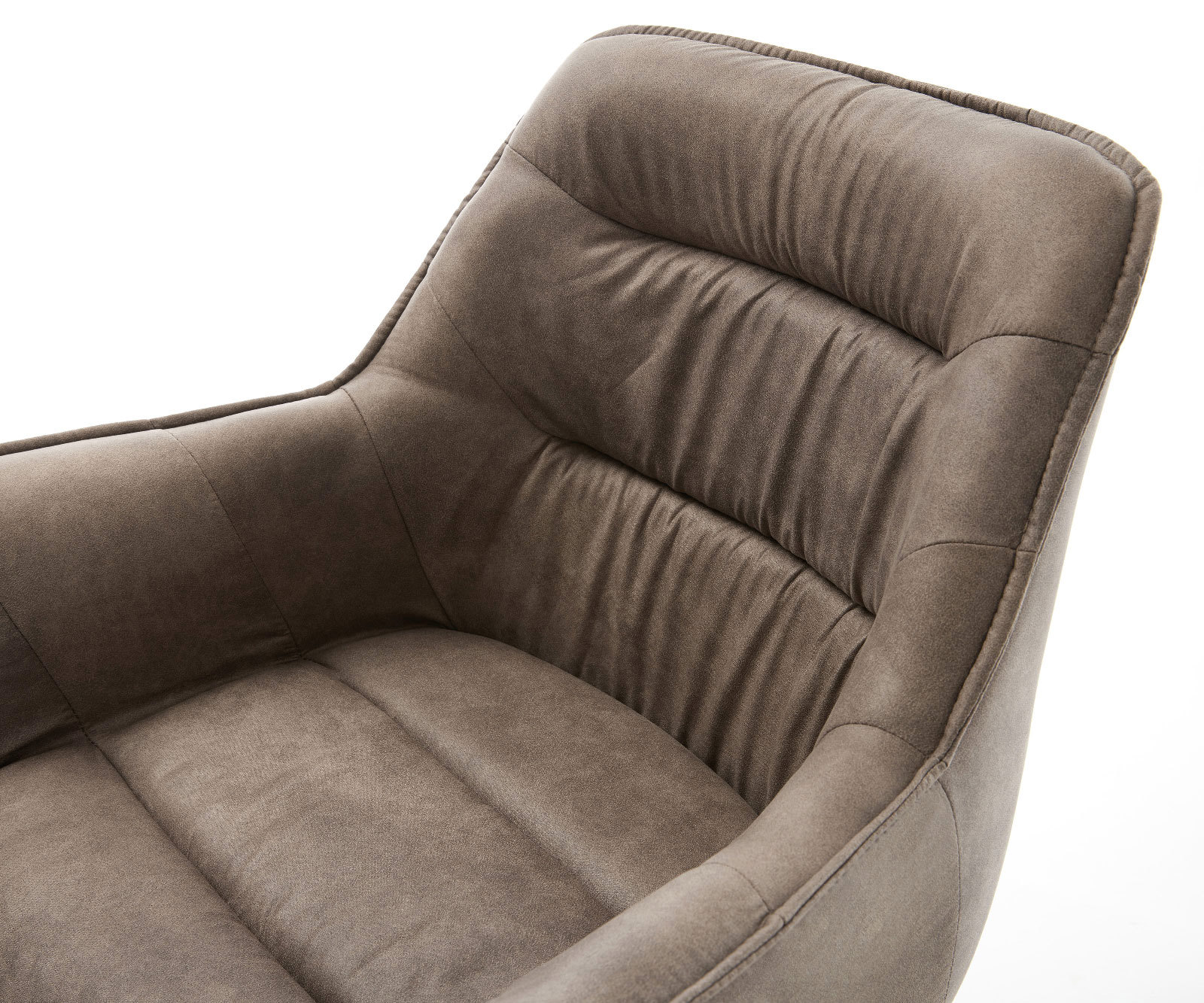 Врътящ се стол Таупе Винтидж Конус крак плосък Неръждаема стомана 360° въртящ се Kaira-Flex 4