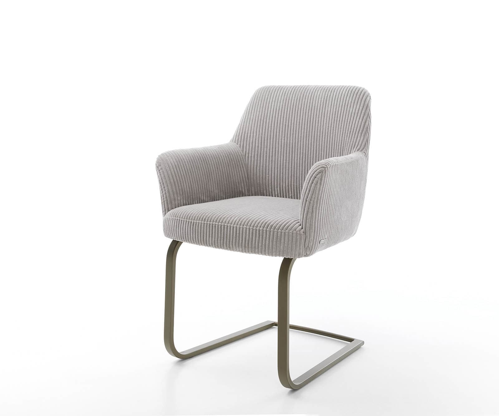 Люлеещ стол с подлакътници Корд Сребристо сив Конзолен крак плосък  Титан Покет пружина Xana-Flex Люлеещ стол с подлакътници Корд Сребристо сив Конзолен крак плосък  Титан Покет пружина Xana-Flex