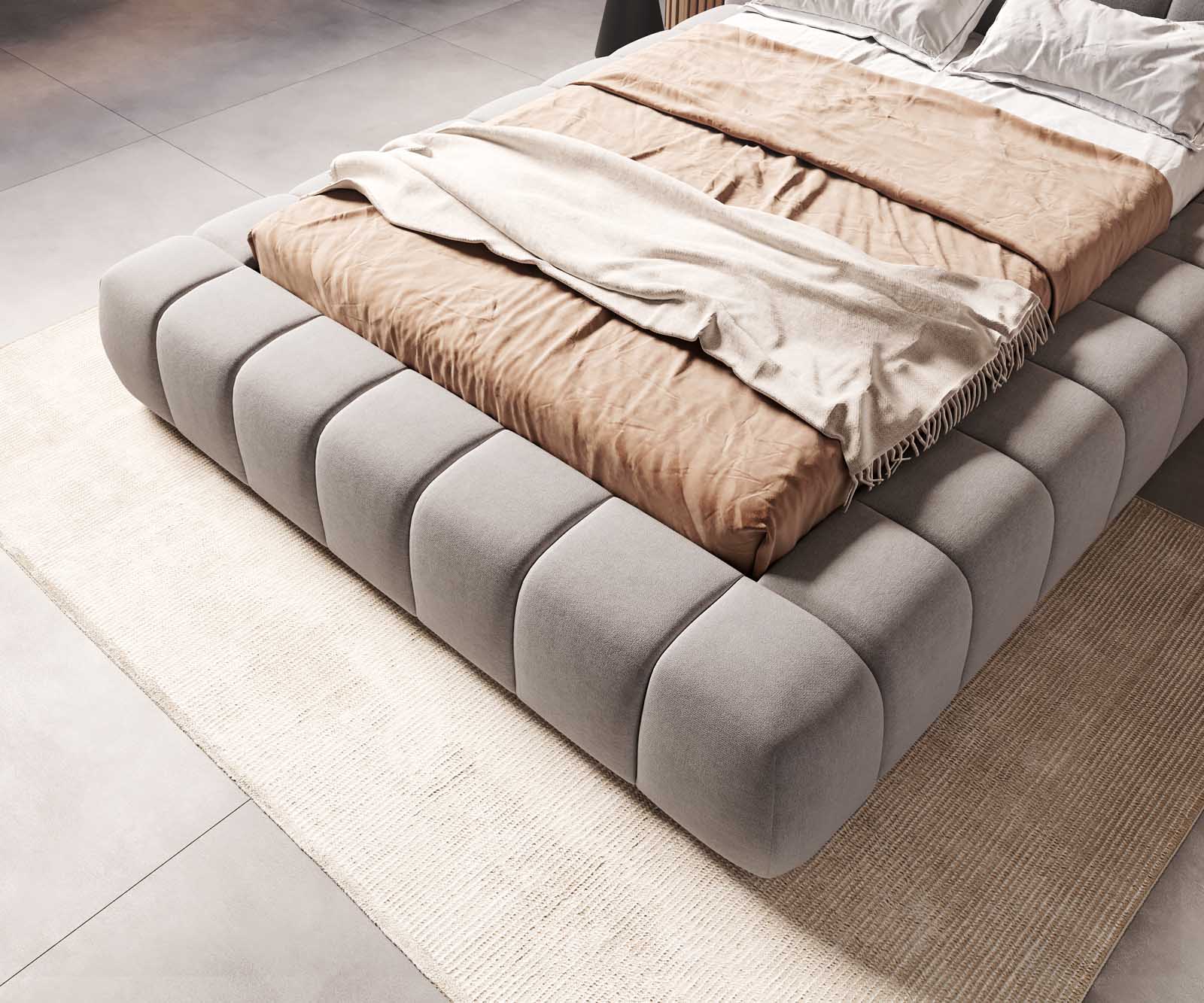 Тапицирано легло Cutio 140x200 cm микрофибър сиво 5 Тапицирано легло Cutio 140x200 cm микрофибър сиво 5