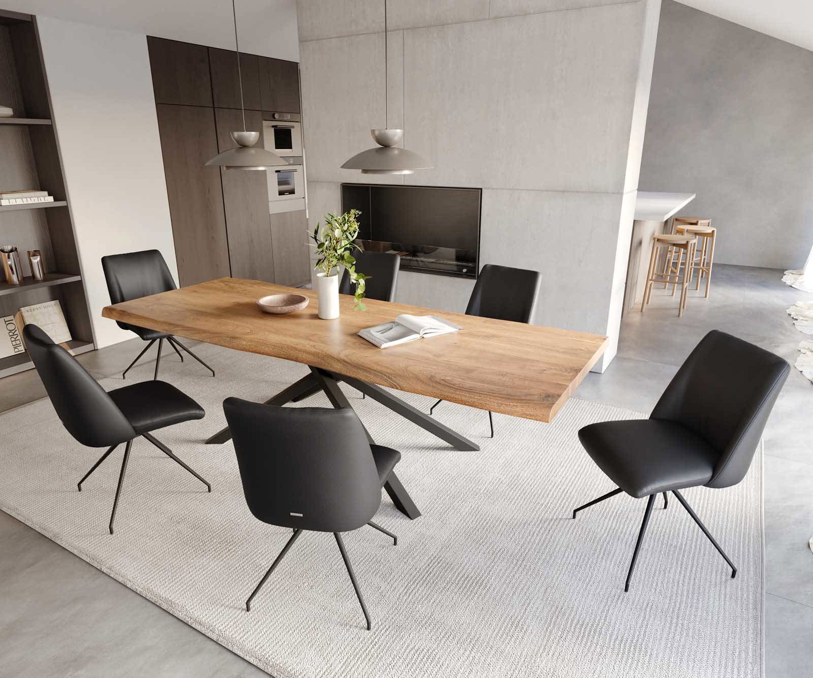 Врътящ се стол Естествена кожа Черен Конус крак кръгъл Черен 180° въртящ се Покет пружина Elso-Flex 4 Врътящ се стол Естествена кожа Черен Конус крак кръгъл Черен 180° въртящ се Покет пружина Elso-Flex 4