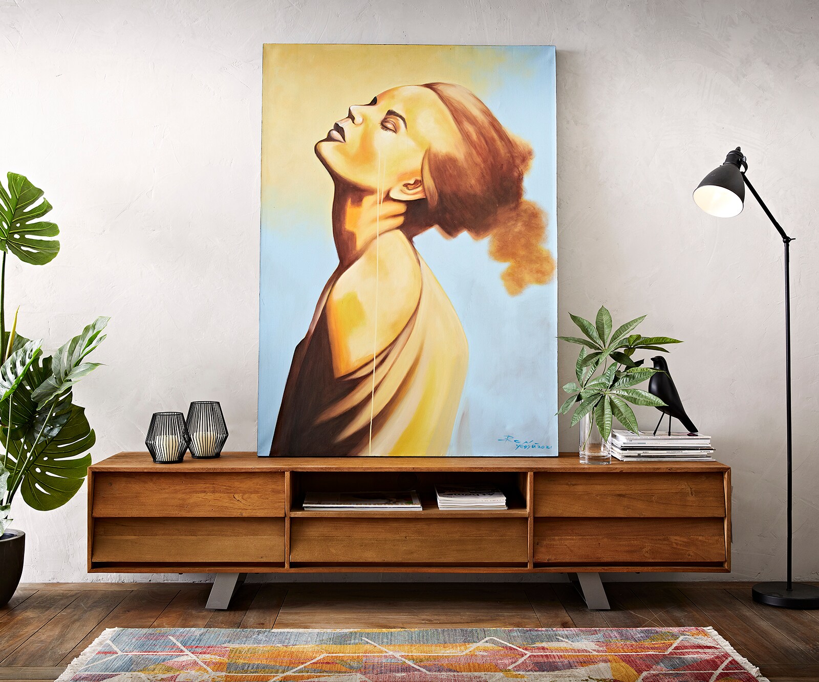 Картина Жена 170x120 cm Многоцветен акрил в/у платно Young 2