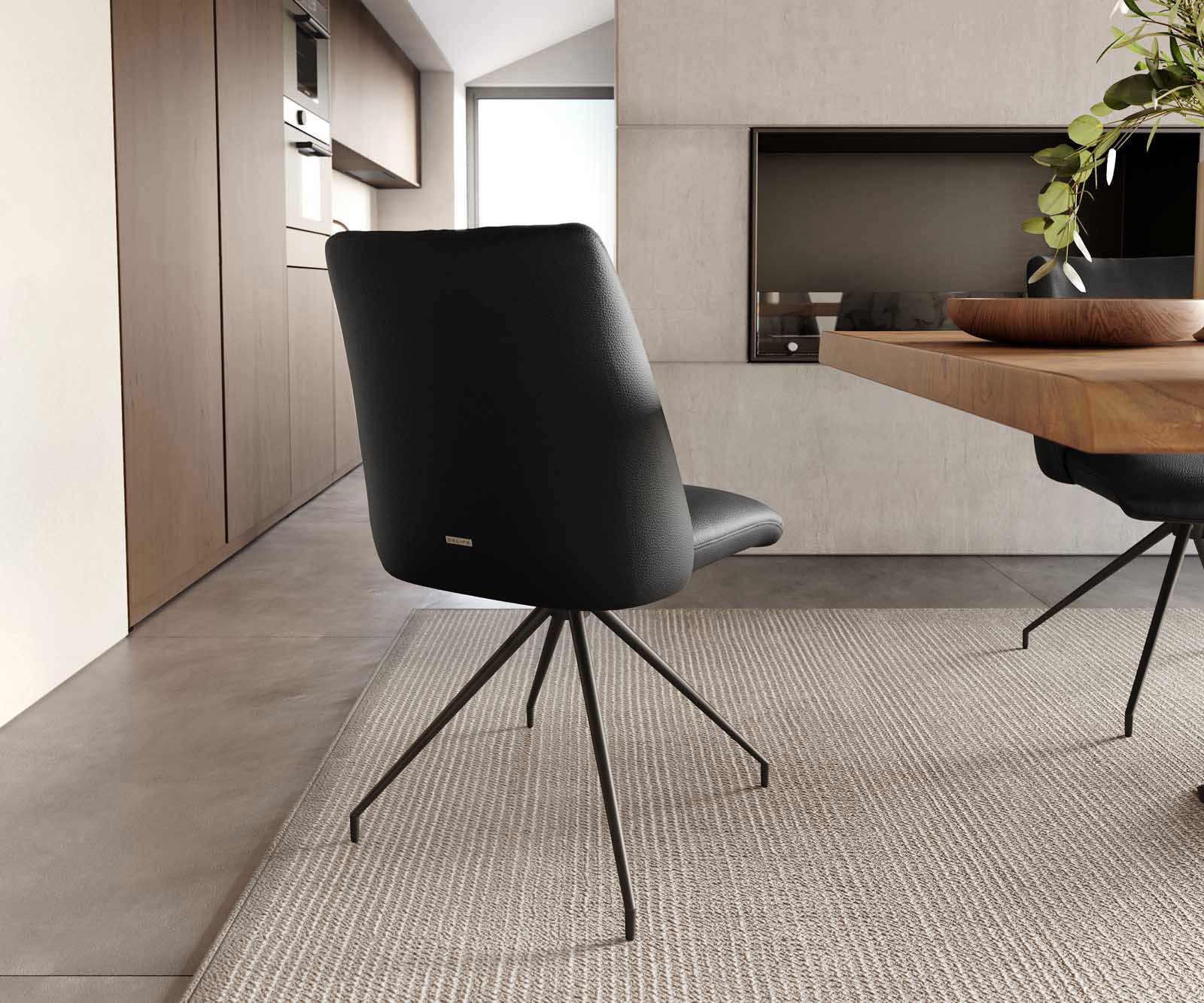 Врътящ се стол Естествена кожа Черен Конус крак кръгъл Черен 180° въртящ се Покет пружина Elso-Flex 3 Врътящ се стол Естествена кожа Черен Конус крак кръгъл Черен 180° въртящ се Покет пружина Elso-Flex 3