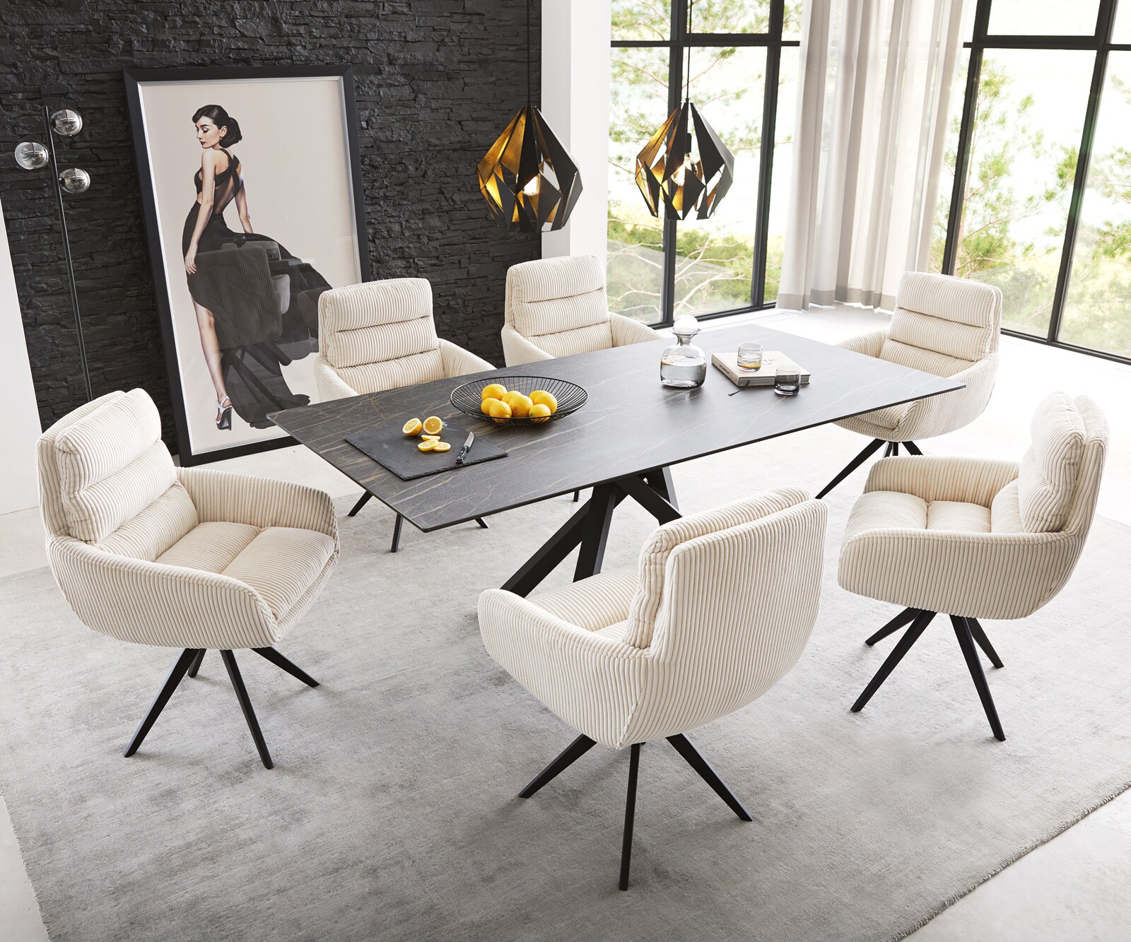 Врътящ се стол с подлакътници Корд Бежов Конус крак  Черен 180° въртящ се Abelia-Flex 3 Врътящ се стол с подлакътници Корд Бежов Конус крак  Черен 180° въртящ се Abelia-Flex 3