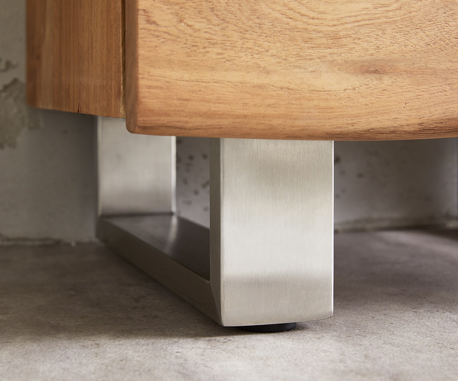 Витрина Live-Edge 60x190 cm Акация естествен дървесен ръб 1 врата 2 чекмеджета масив 7