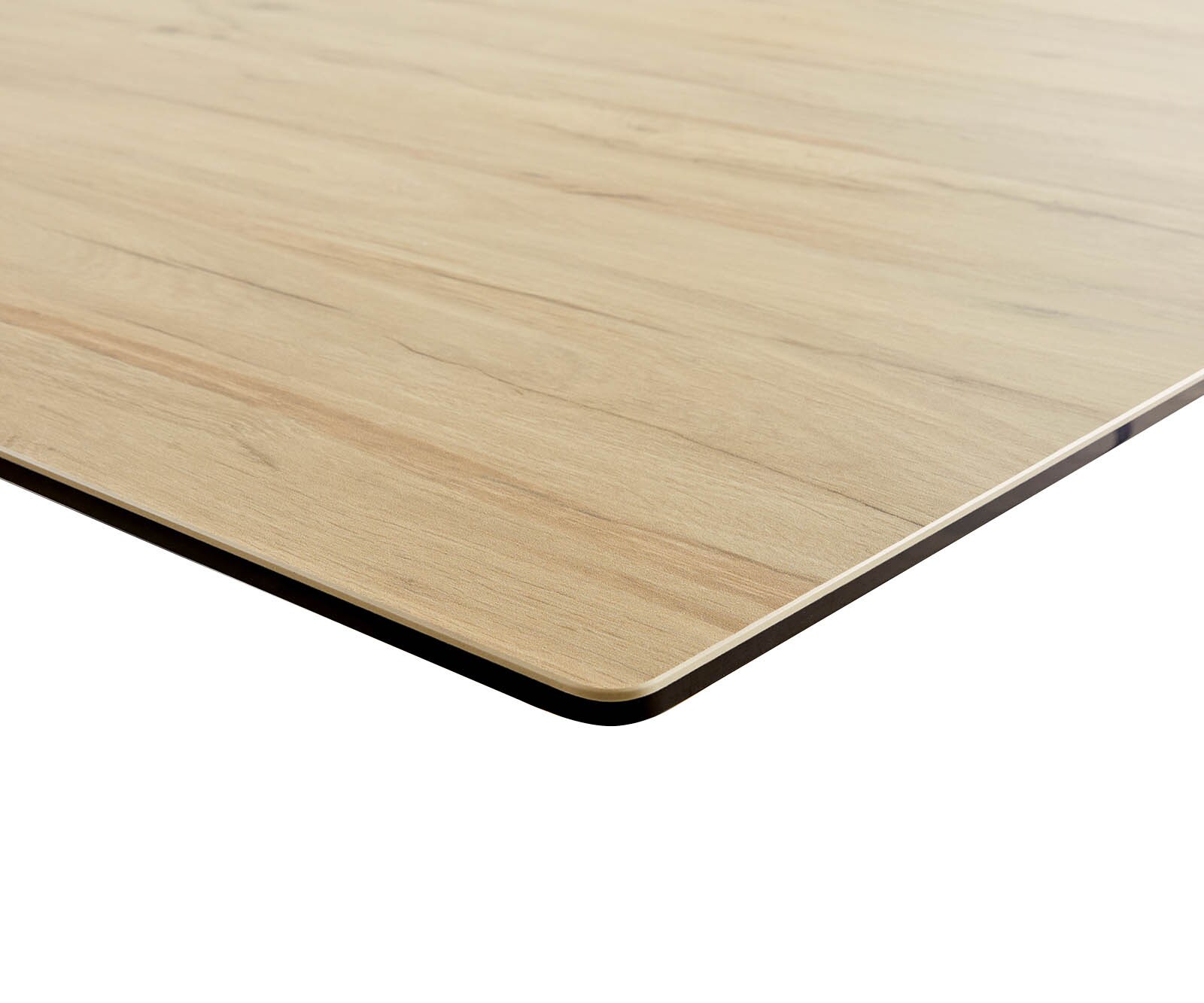 Маса 300x100 Keramik Laminam® Sabbia Дъбцвят Метал под ъгъл Черен Edge 6