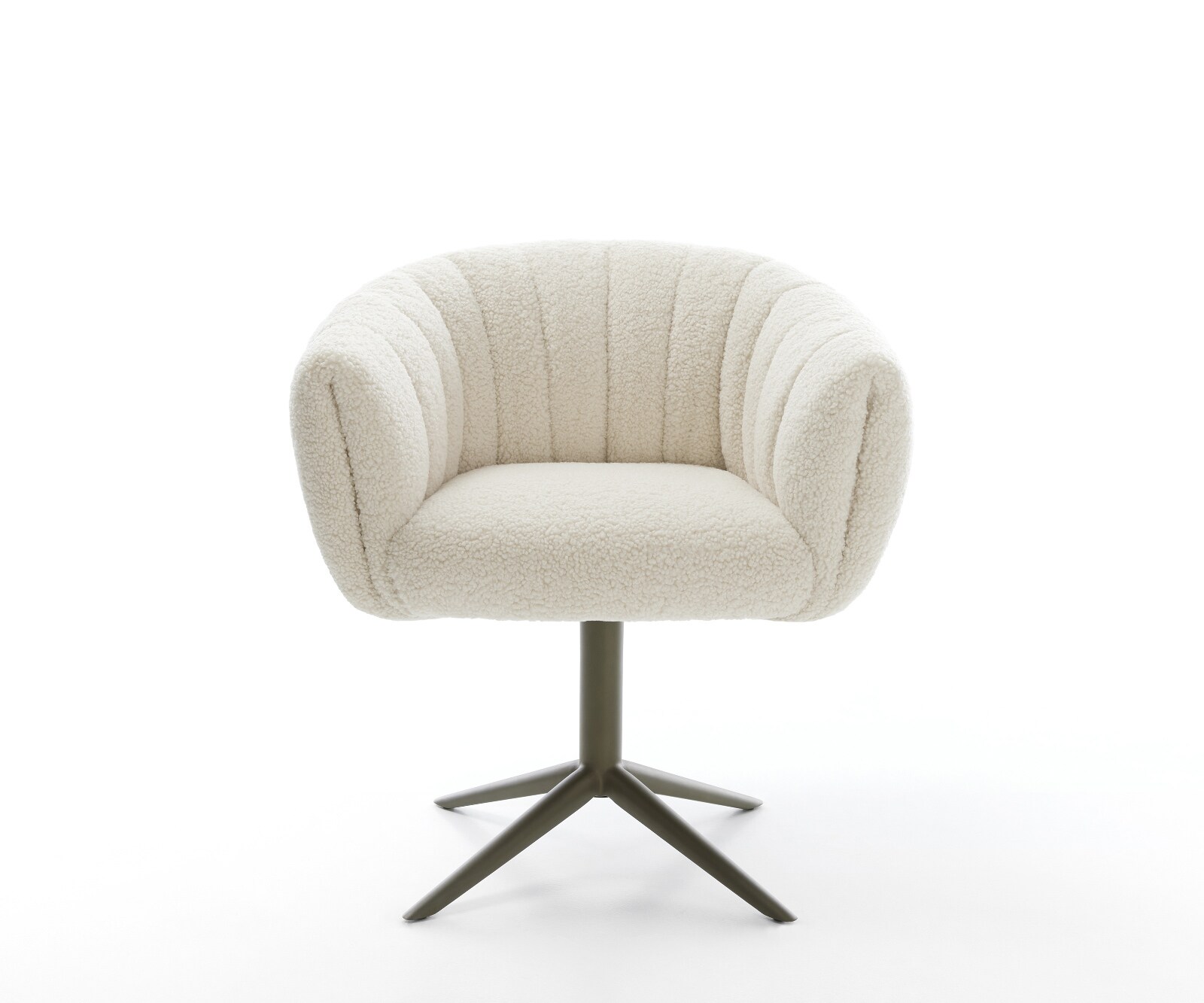 Въртящ се стол Jada-Flex teddy плат, бежова основа, ефект покритие титан, 360° въртяща и се люлееща се функция, сърцевина от джобни пружини 1