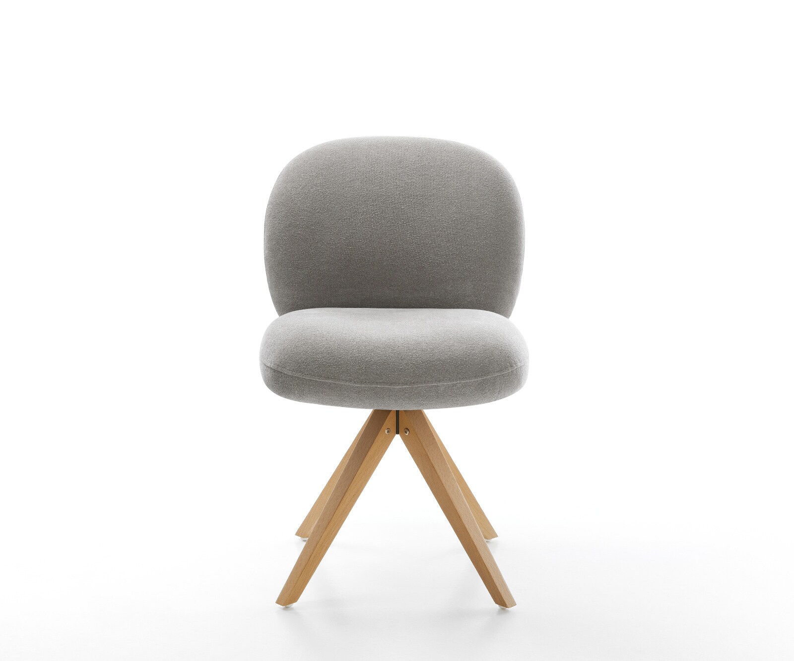 Въртящ се стол Nube-Flex текстурирана тъкан мека сива дървена рамка ъглова естествена 180° въртяща се сърцевина с джобни пружини 2