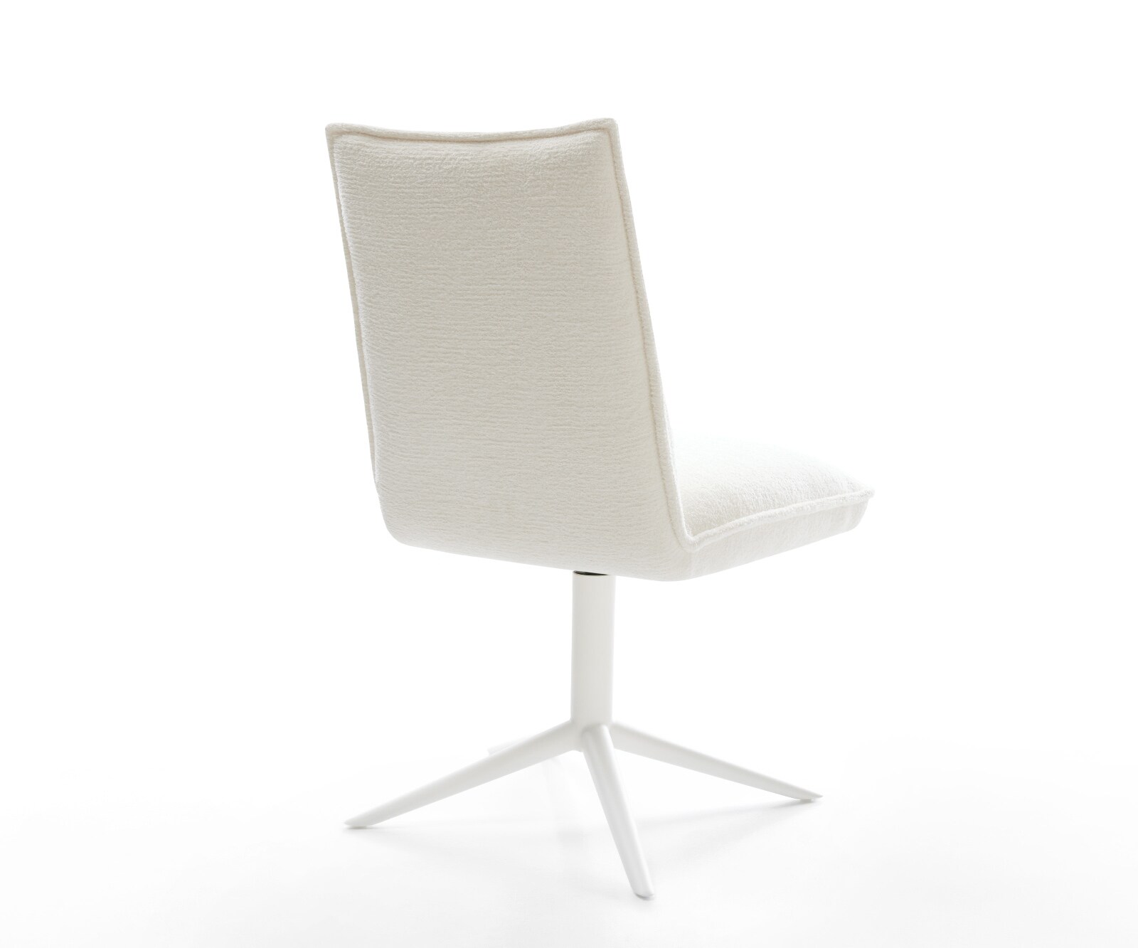 Въртящ се стол Lelio-Flex Bouclé Soft Beige База бяла Завъртане на 360° Люлееща се функция Ядро от джобни пружини 5