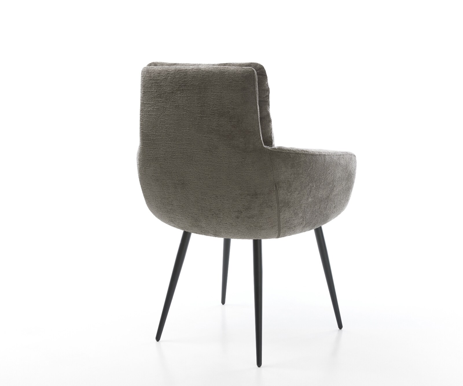 Трапезен стол Abelia-Flex с подлакътници Bouclé soft mud 4-футов конусовиден черен 5