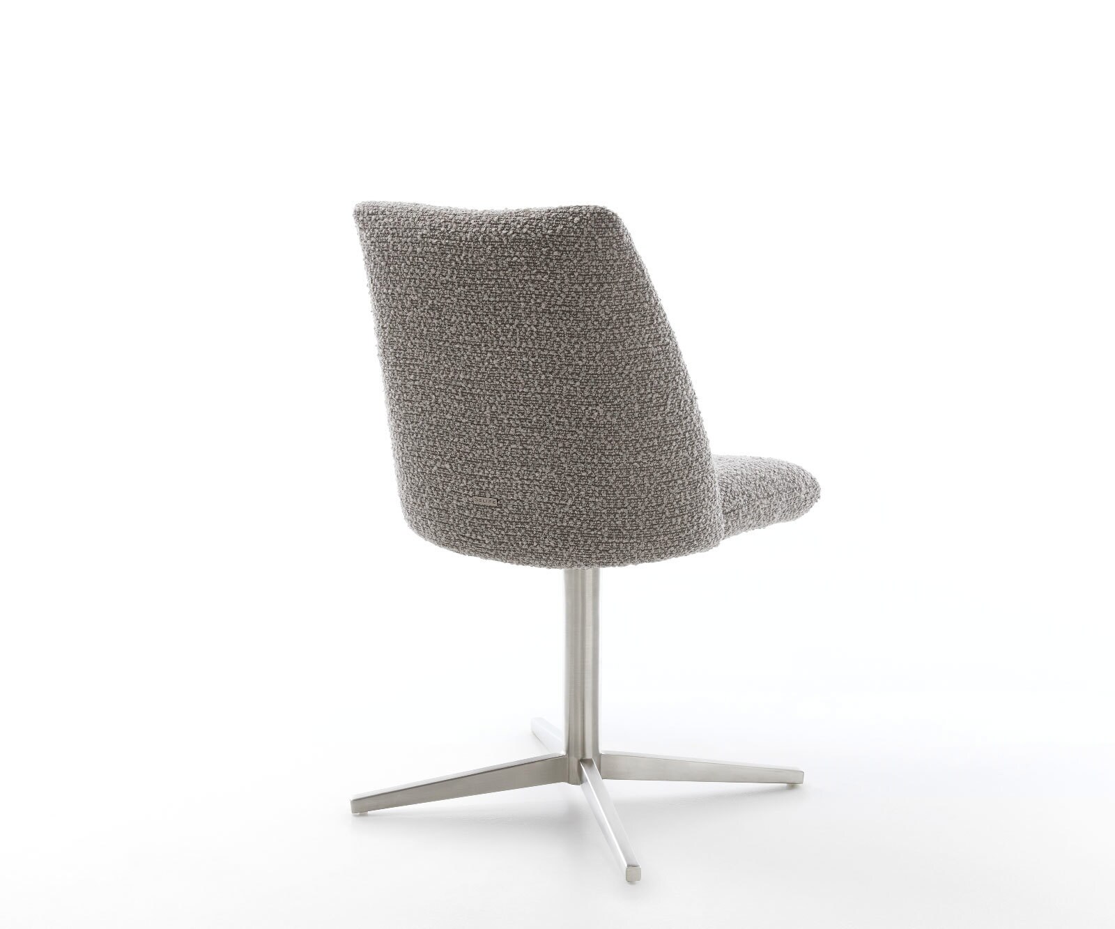 Врътящ се стол Букле СребристСив Офис основа Неръждаема стомана 360° въртящ се Покет пружина Elso-Flex 5