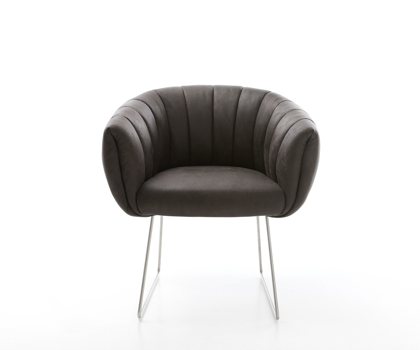 Трапезен стол Jada-Flex микрофибър антрацит, основа от неръждаема стомана, сърцевина от джобни пружини 1