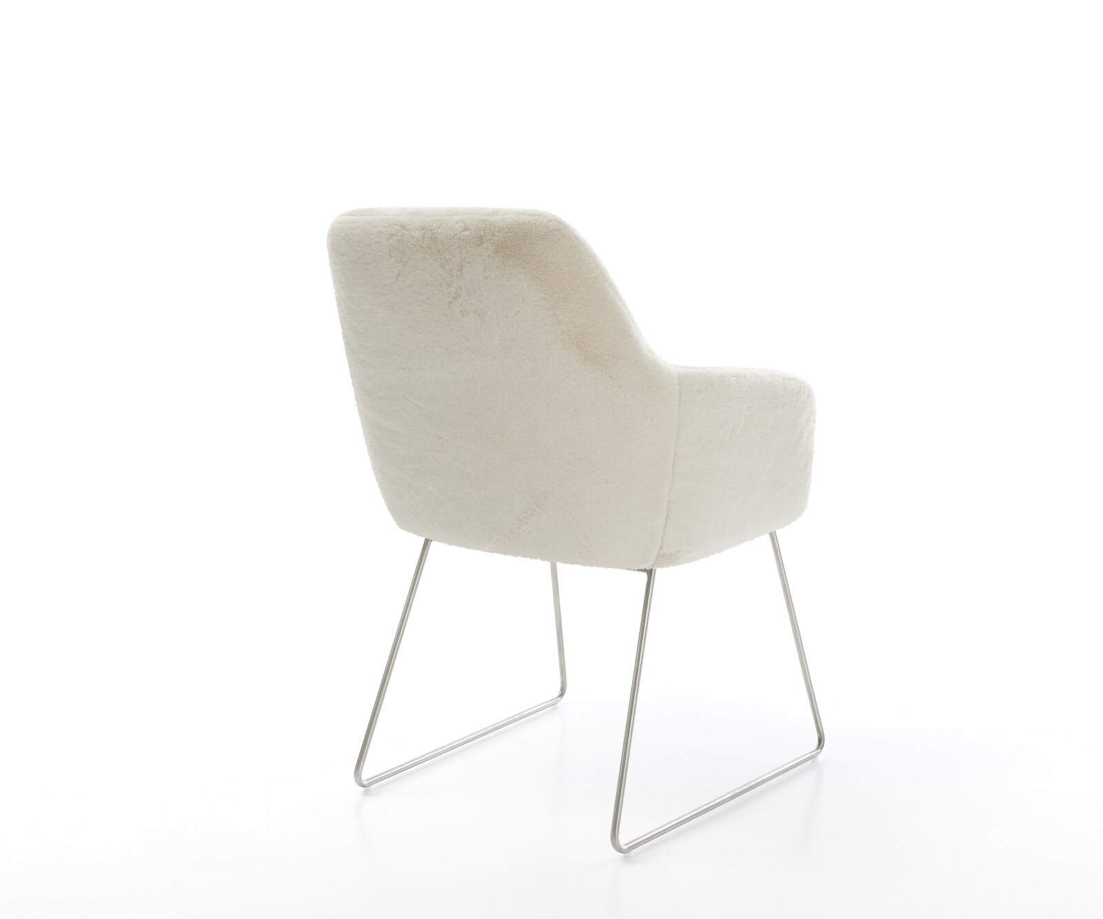 Стол за хранене Pejo-Flex плюшена кремаво-бяла основа от неръждаема стомана с джобни пружини 5