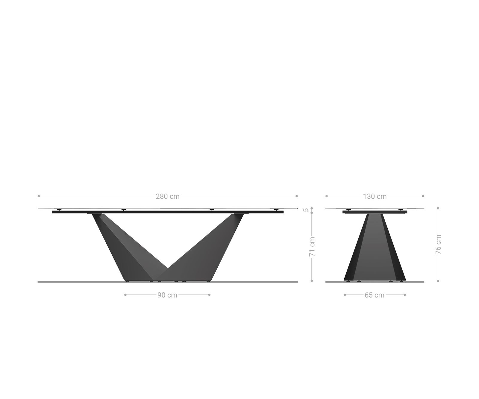 Трапезна маса Edge Oval 280x130 Ceramic Laminam® Emperador Extra Lucidato Dark brown Prisma Metallic Gold 9