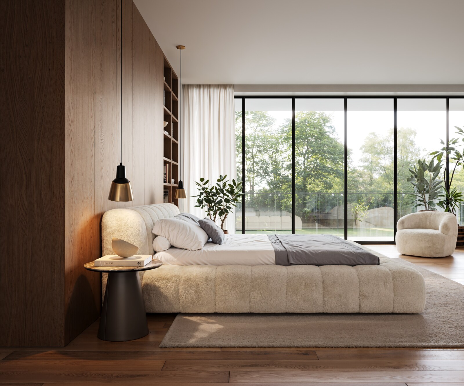 Тапицирана рамка за легло Cutio 180x200 cm плюшен крем-бял 4