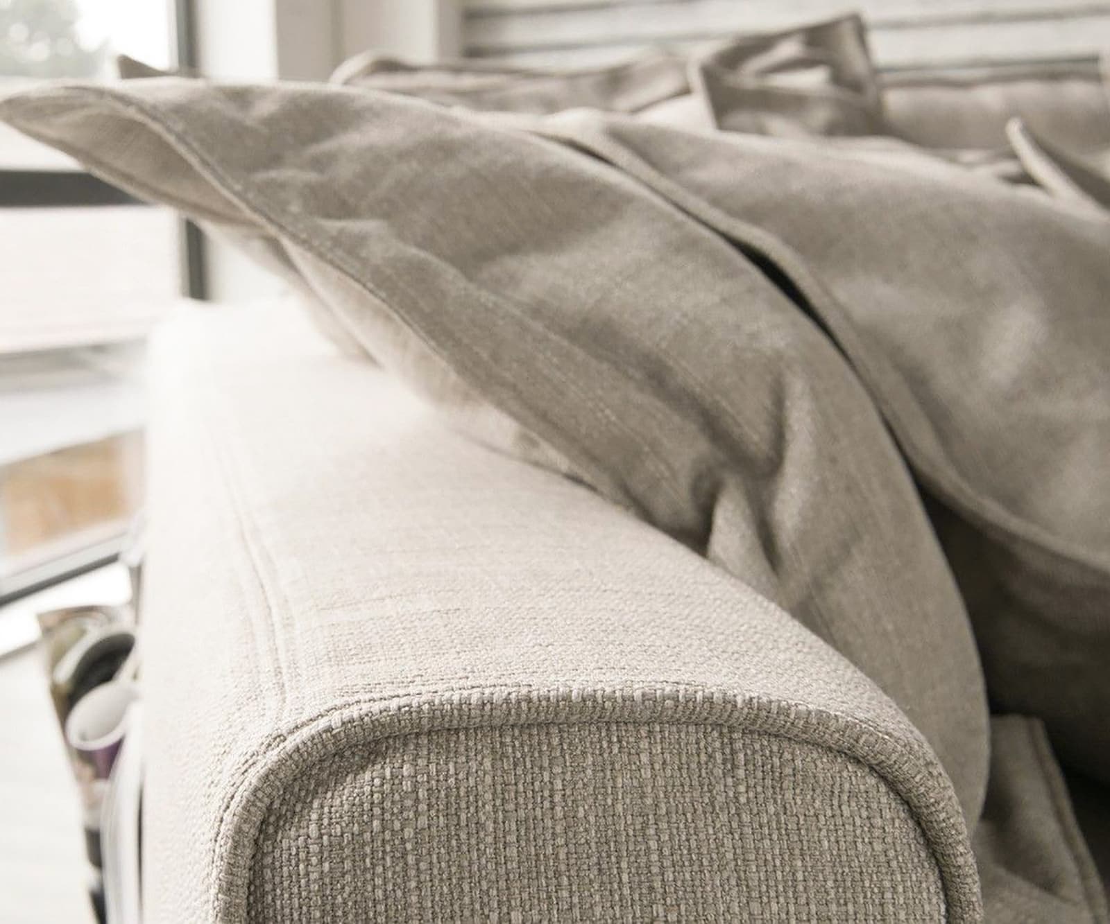 Диван Noelia 240x145 cm цвят слонова кост с възглавници 2