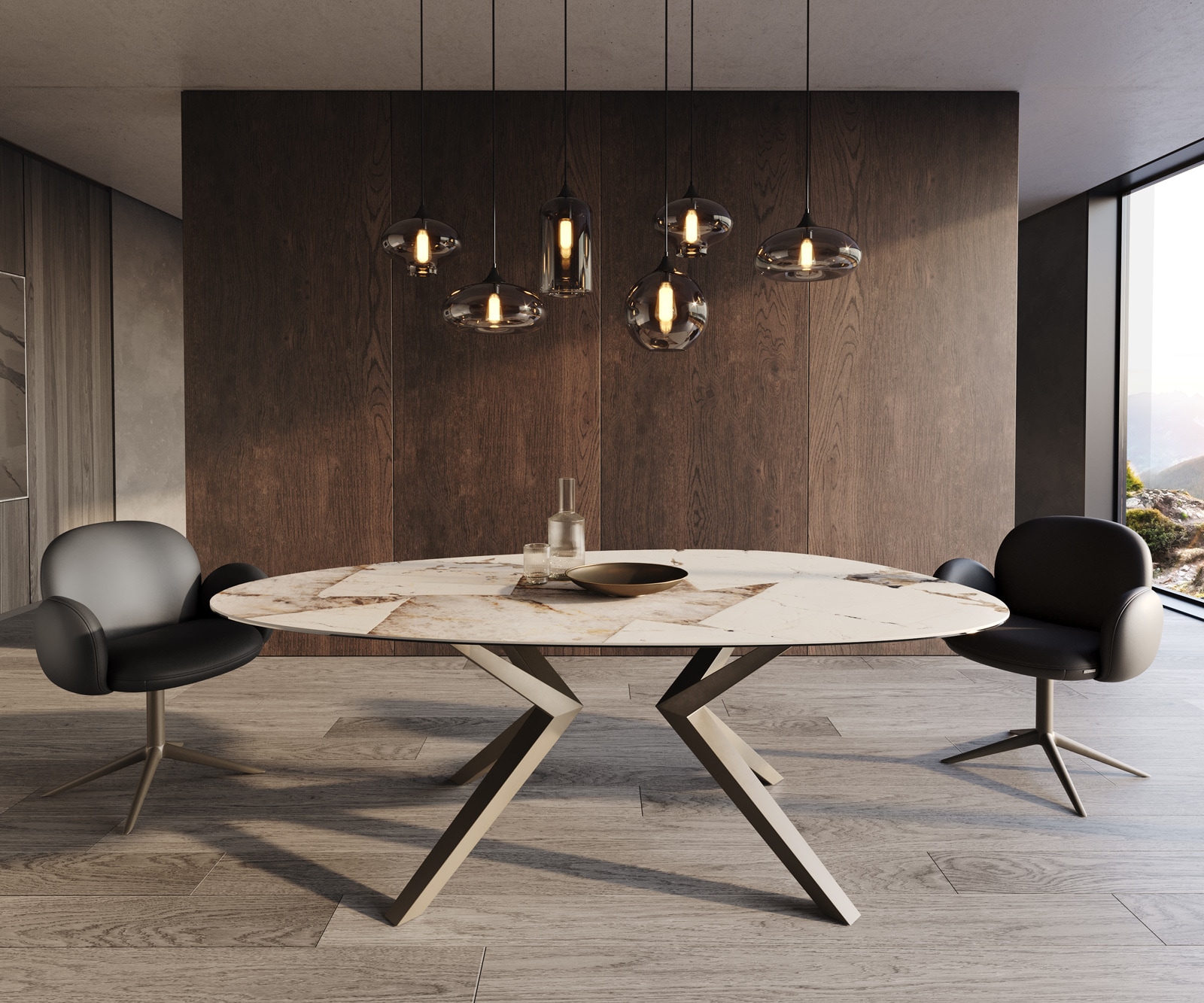 Edge Овална маса за хранене 220x120 керамика Iris FMG Patagonia Lappato Zenthara ъглов метален ефект покритие титан 1 Edge Овална маса за хранене 220x120 керамика Iris FMG Patagonia Lappato Zenthara ъглов метален ефект покритие титан 1