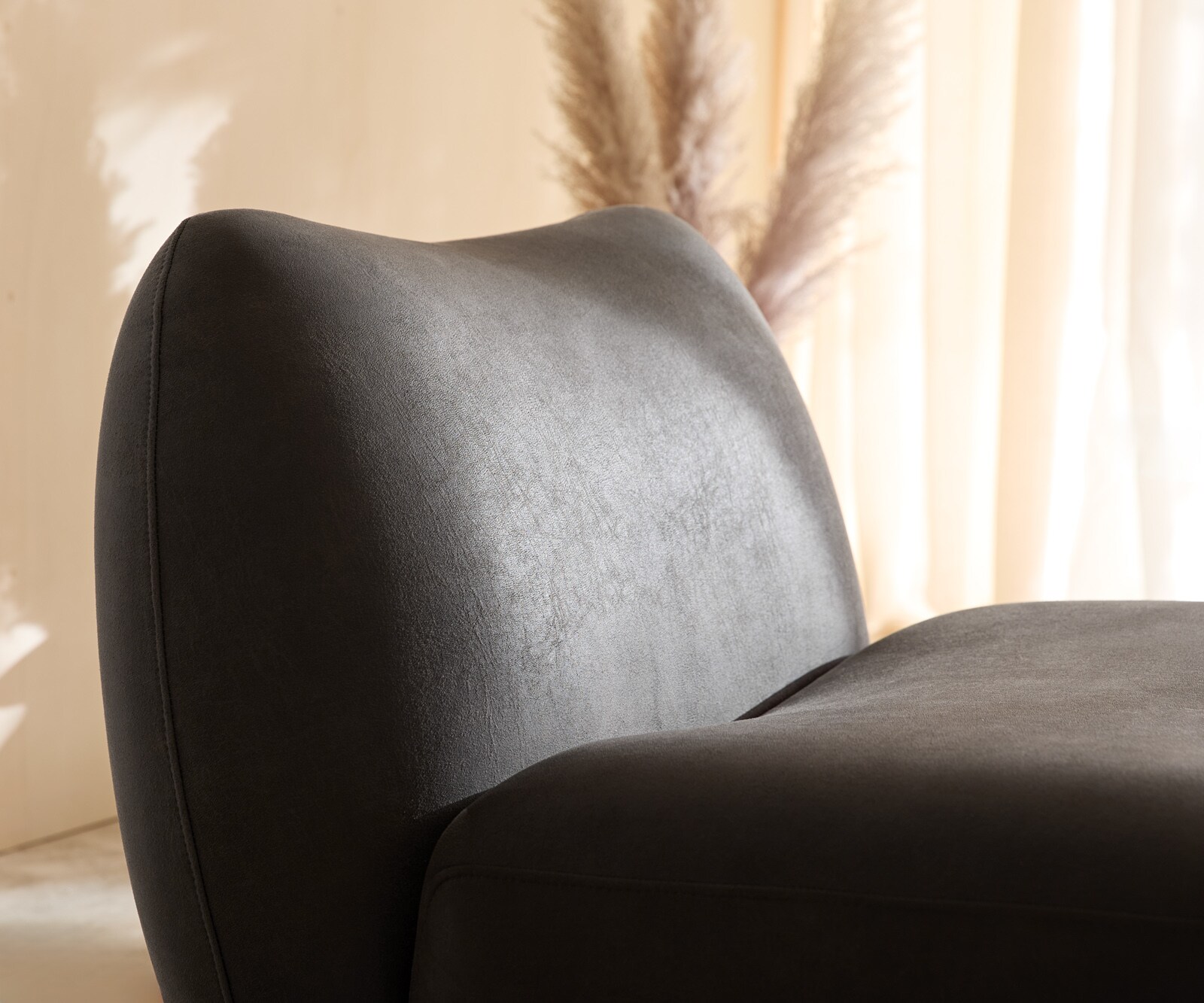 Кресло Zena 75x85 cm микрофибър антрацит реколта 5