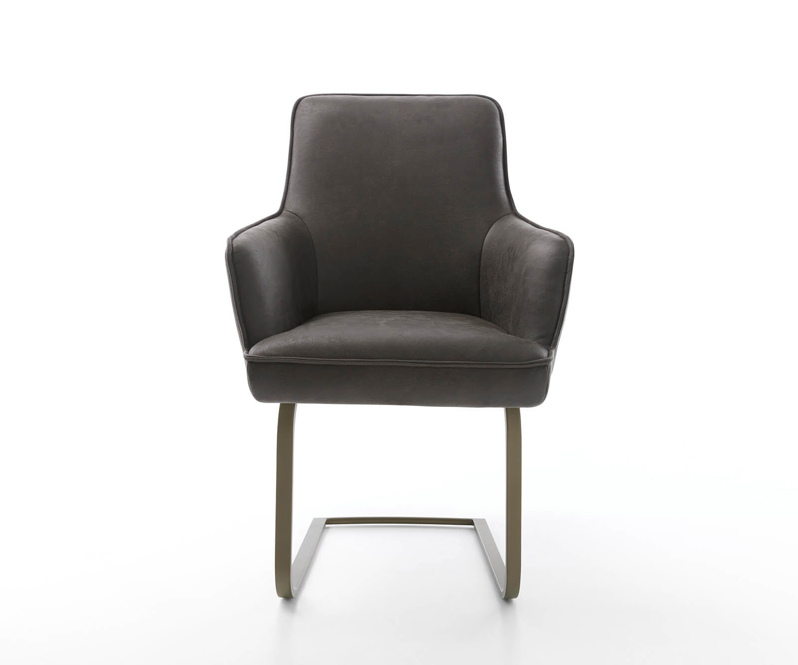 Люлеещ стол с подлакътници Антрацит Винтидж Конзолен крак плосък  Титан Покет пружина Heira-Flex 2