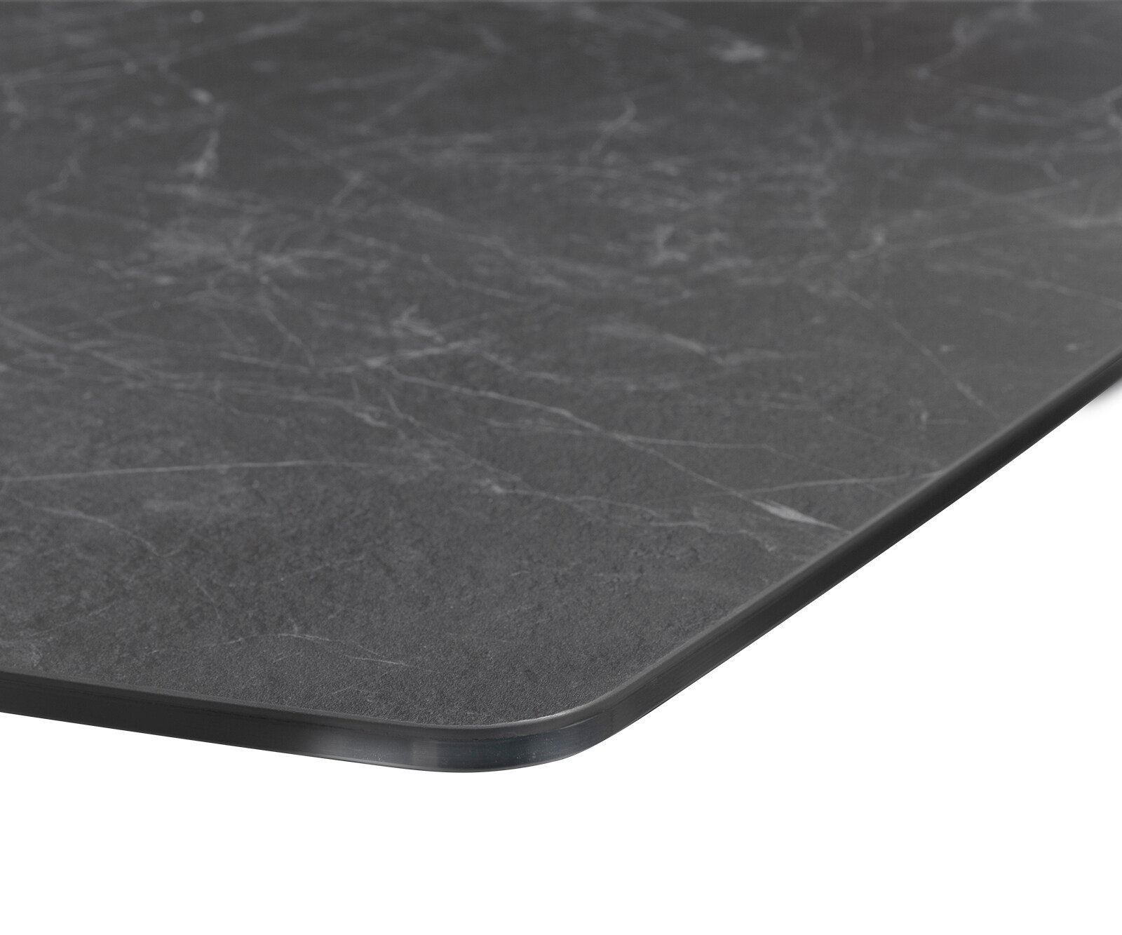 Маса Bootsform 200x100cm Laminam® Keramik Nero Greco Антрацит среден крак плоска стомана Черен Edge 4