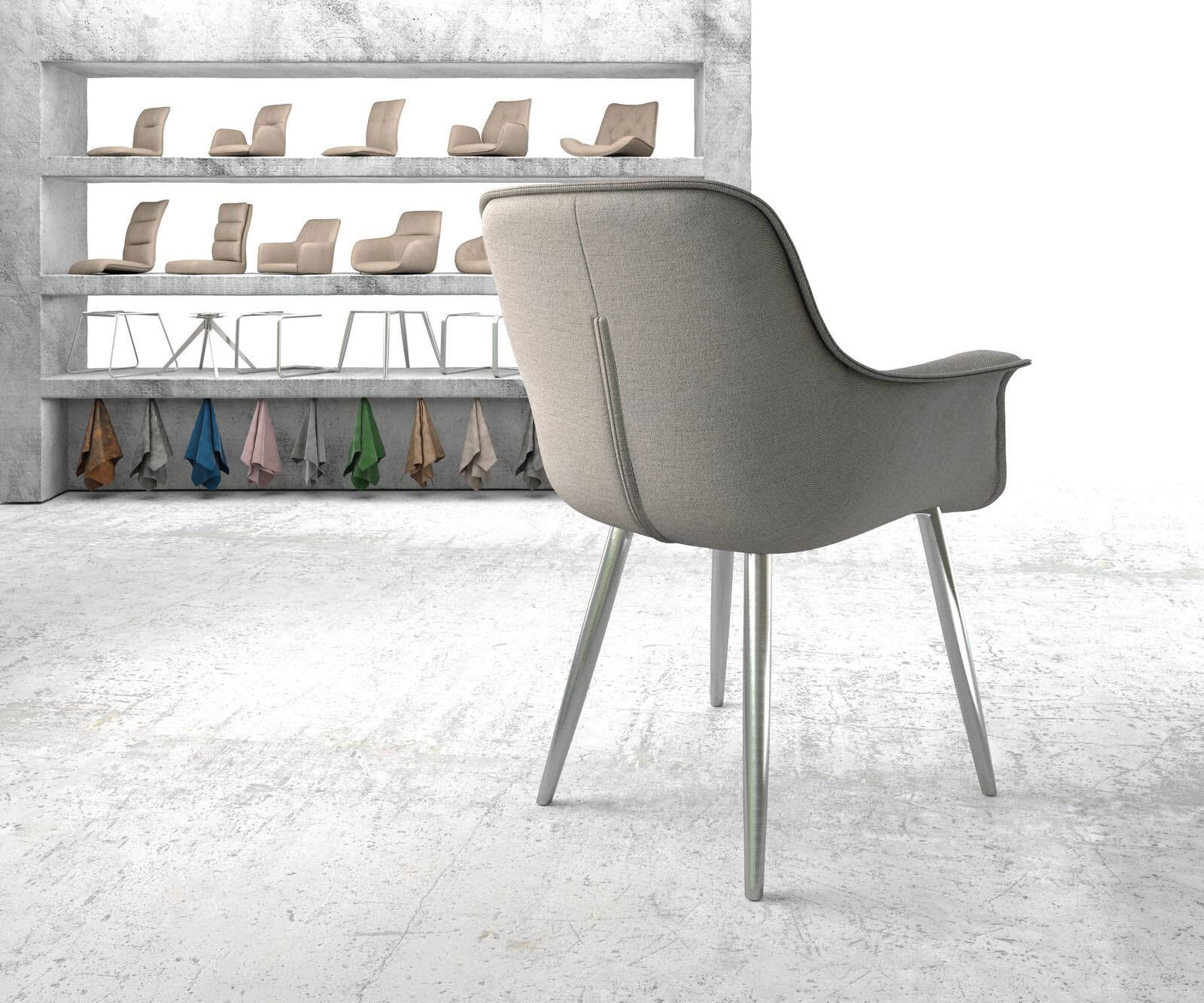 Трапезен стол Ивици СветлоСив 4 крака конични Неръждаема стомана Kaira-Flex 3