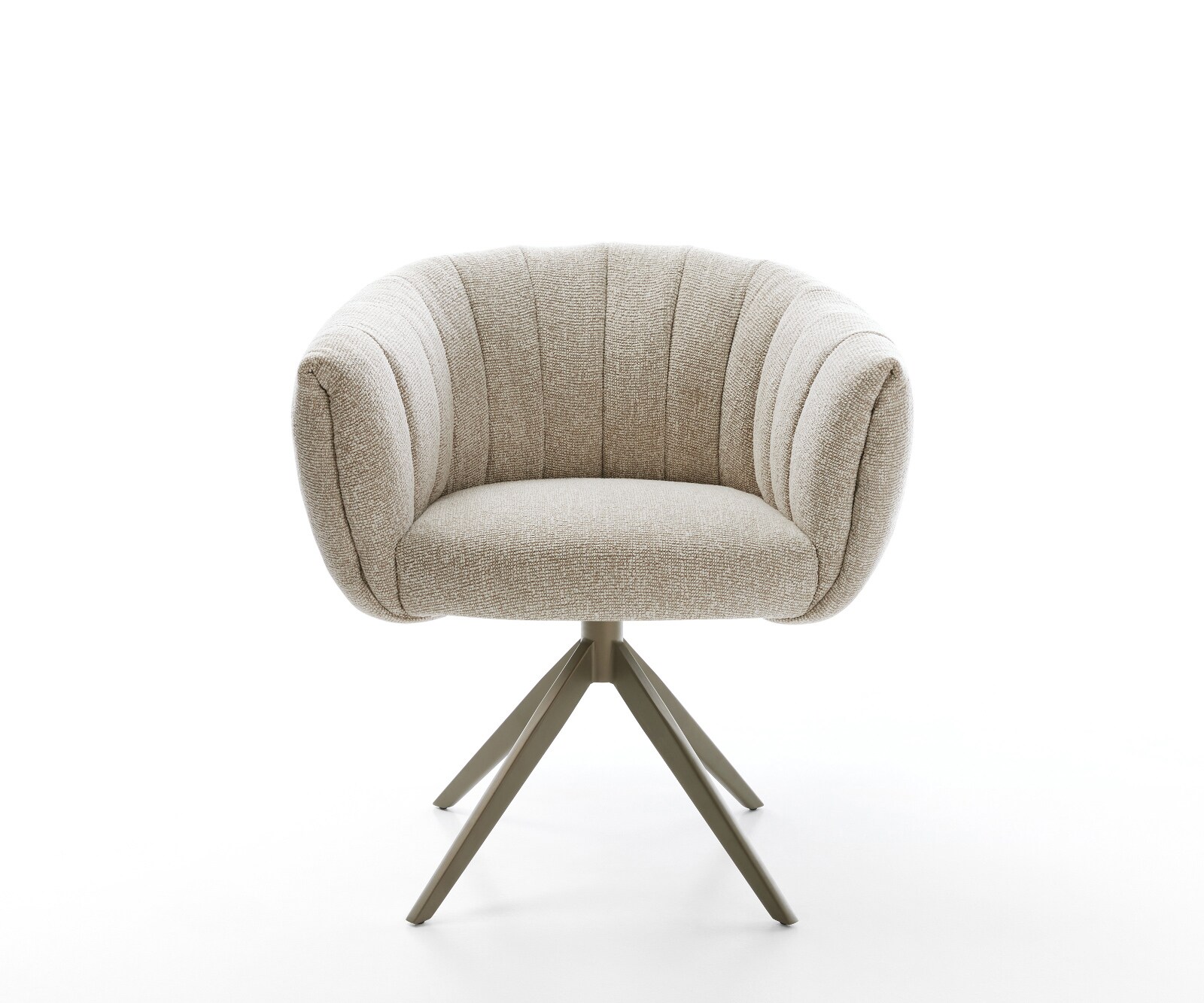 Въртящ се стол Jada-Flex, мек бежов плат, Кръстосана рамка широка Ефектно покритие Титан 360° завъртане Люлееща се функция Ядро от джобни пружини 2