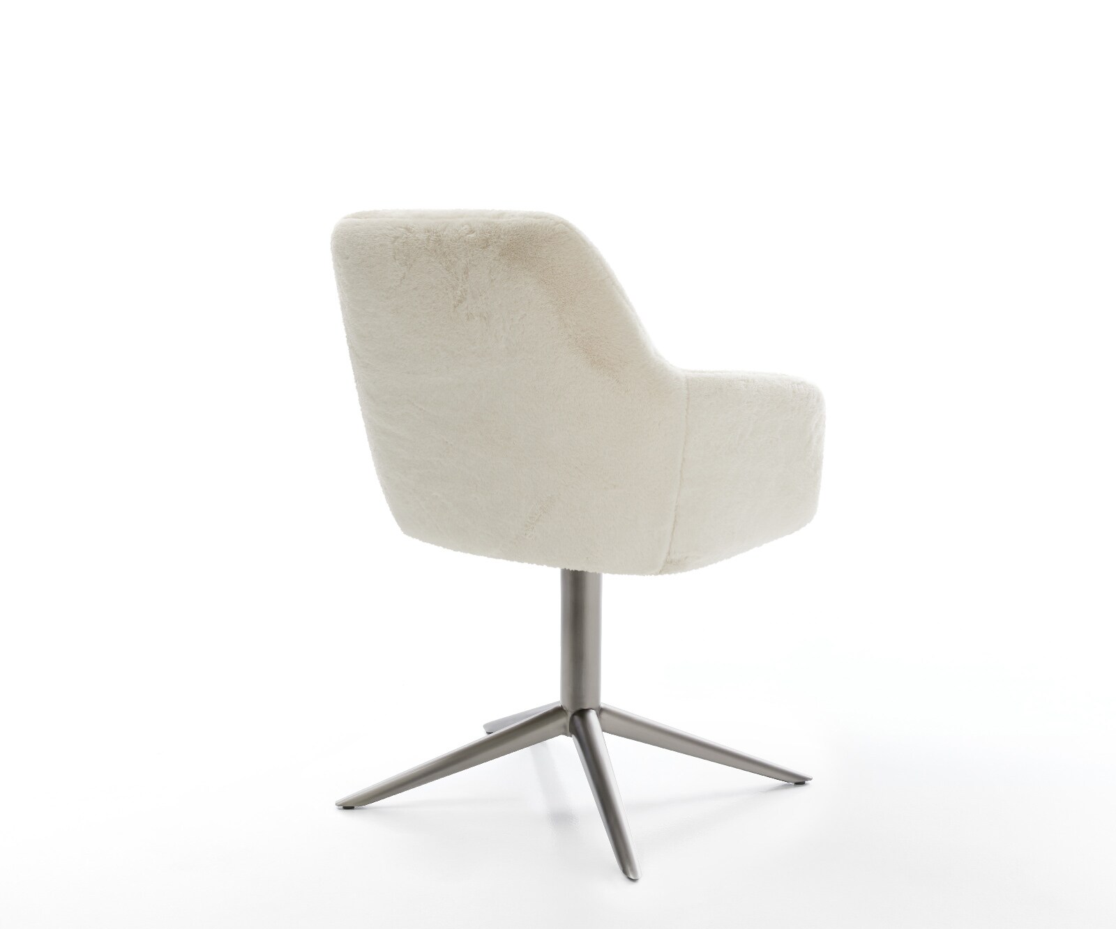 Въртящ се стол Pejo-Flex плюшена кремаво-бяла основа графит 360° въртяща се люлееща се функция сърцевина от джобни пружини 5