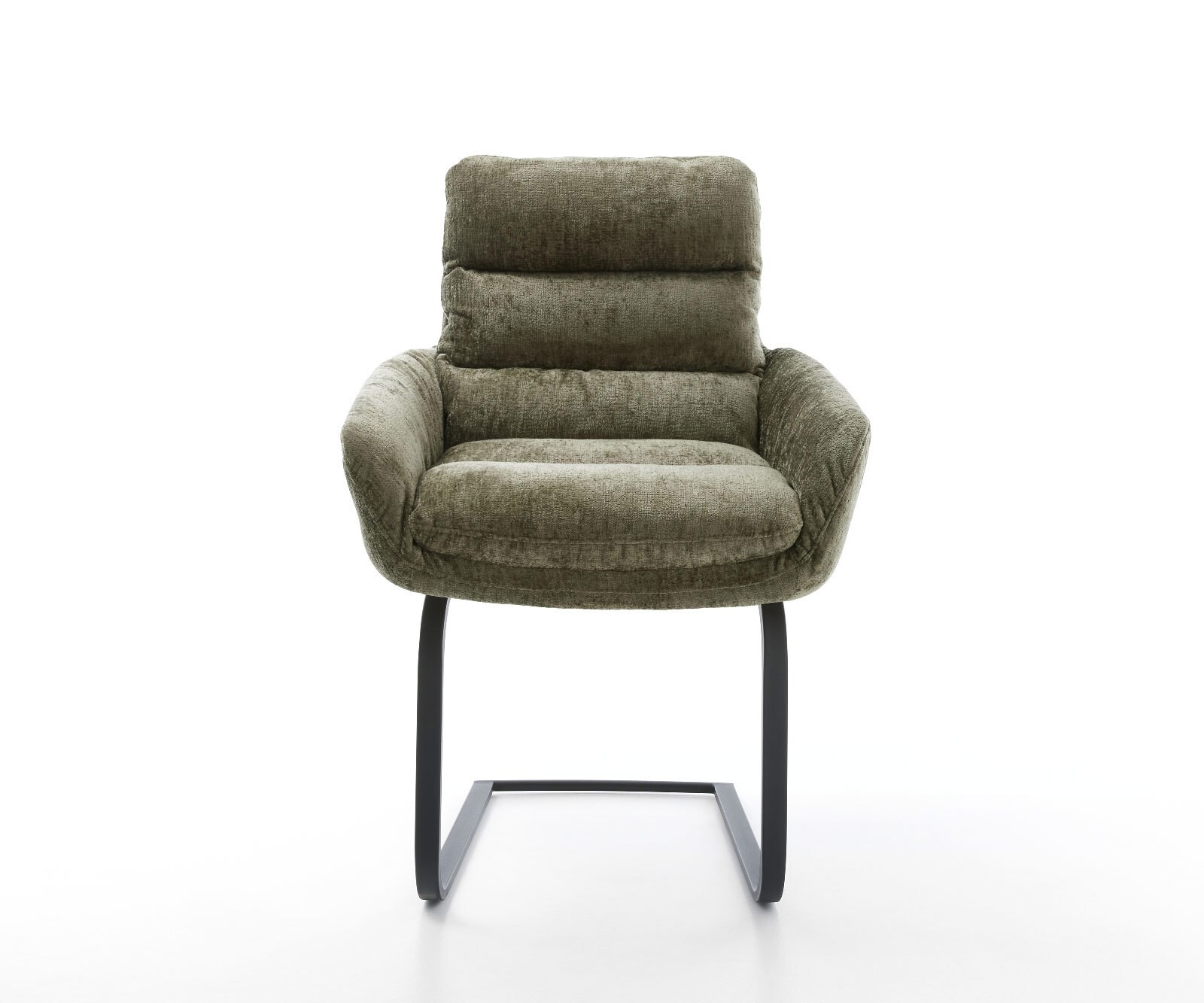 Люлеещ стол с подлакътници Шенил Маслина Конзолен крак плосък Черен Abelia-Flex 2