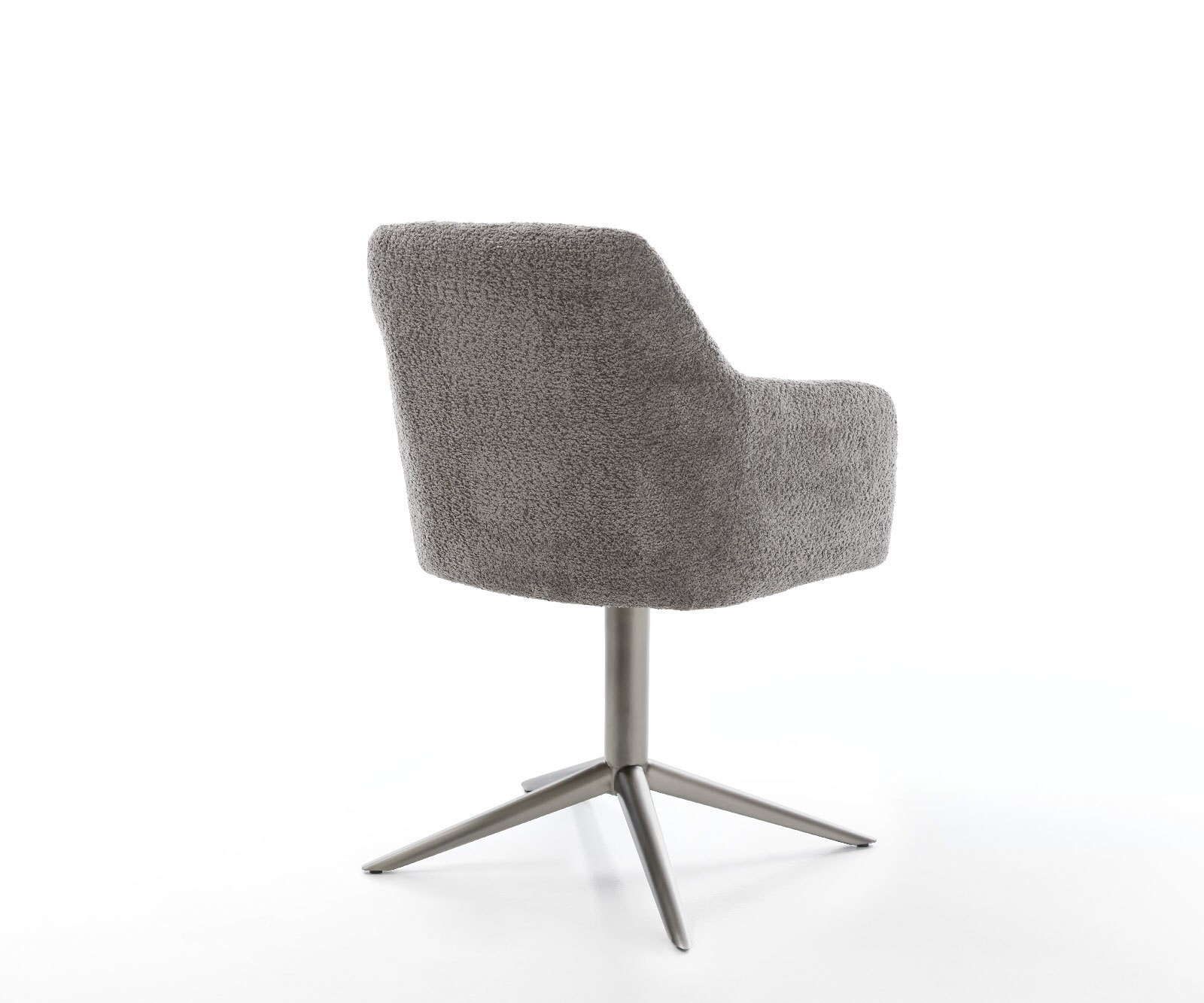 Въртящ се стол Pejo-Flex Bouclé сив Графитна основа Въртене на 360° Люлееща се функция Ядро от джобни пружини 5