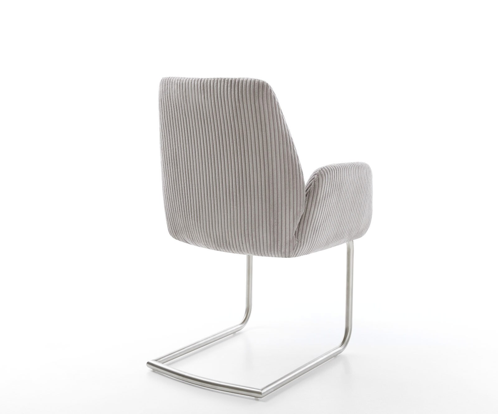 Люлеещ стол Корд Сребристо сив Конзолен крак кръгъл Неръждаема стомана Zoa-Flex 5