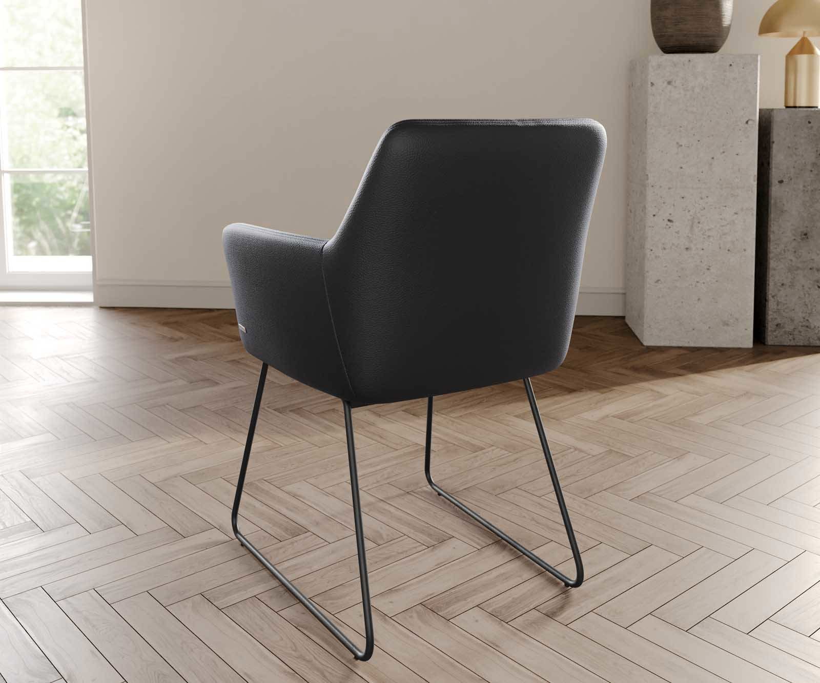 Стол Естествена кожа Черна Извити крака Черни Покет пружина Xana-Flex 3 Стол Естествена кожа Черна Извити крака Черни Покет пружина Xana-Flex 3