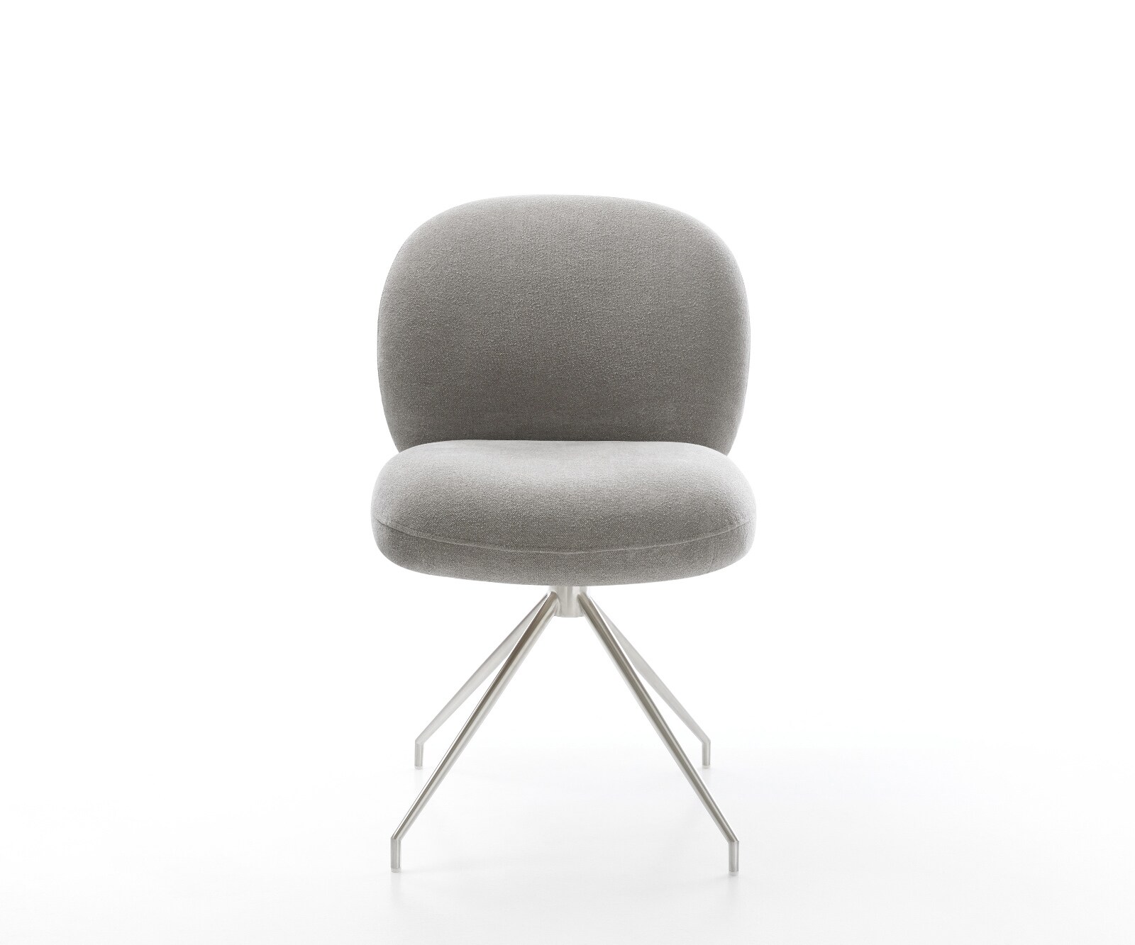 Стол за хранене Nube-Flex текстурирана тъкан меко сиво кръстосана рамка конична сърцевина от неръждаема стомана с джобни пружини 1