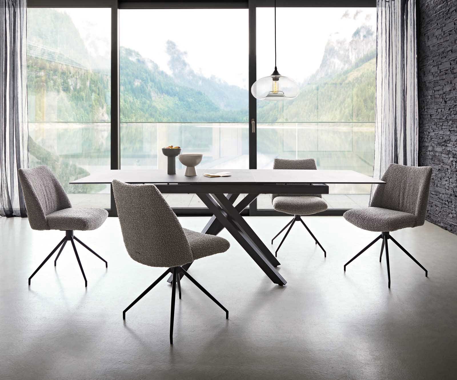 Врътящ се стол Букле СребристСив Конус крак кръгъл Черен 180° въртящ се Покет пружина Elso-Flex 5 Врътящ се стол Букле СребристСив Конус крак кръгъл Черен 180° въртящ се Покет пружина Elso-Flex 5