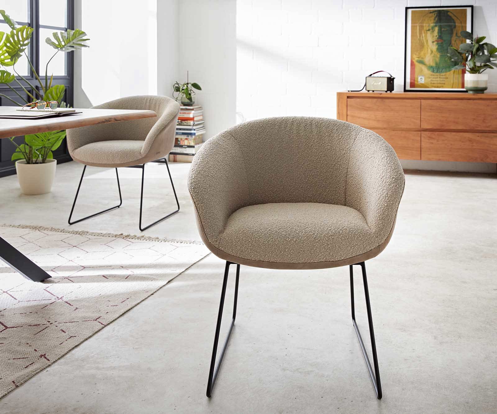 Трапезен стол с подлакътници Комбинация дамаски Сиво-Кафяв Извити крака Черен Покет пружина Vinka-Flex 2 Трапезен стол с подлакътници Комбинация дамаски Сиво-Кафяв Извити крака Черен Покет пружина Vinka-Flex 2