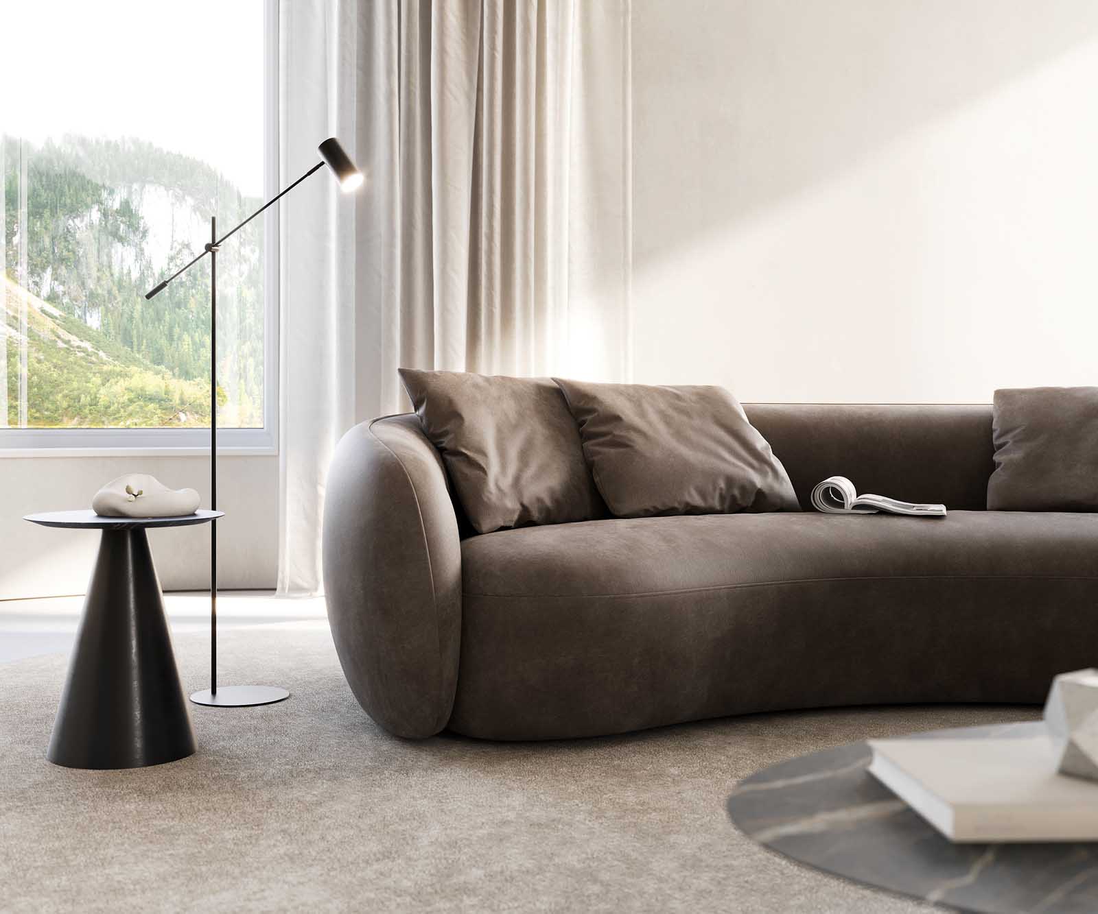 3-местен диван Larna 260x120 cm микрофибър сив 5