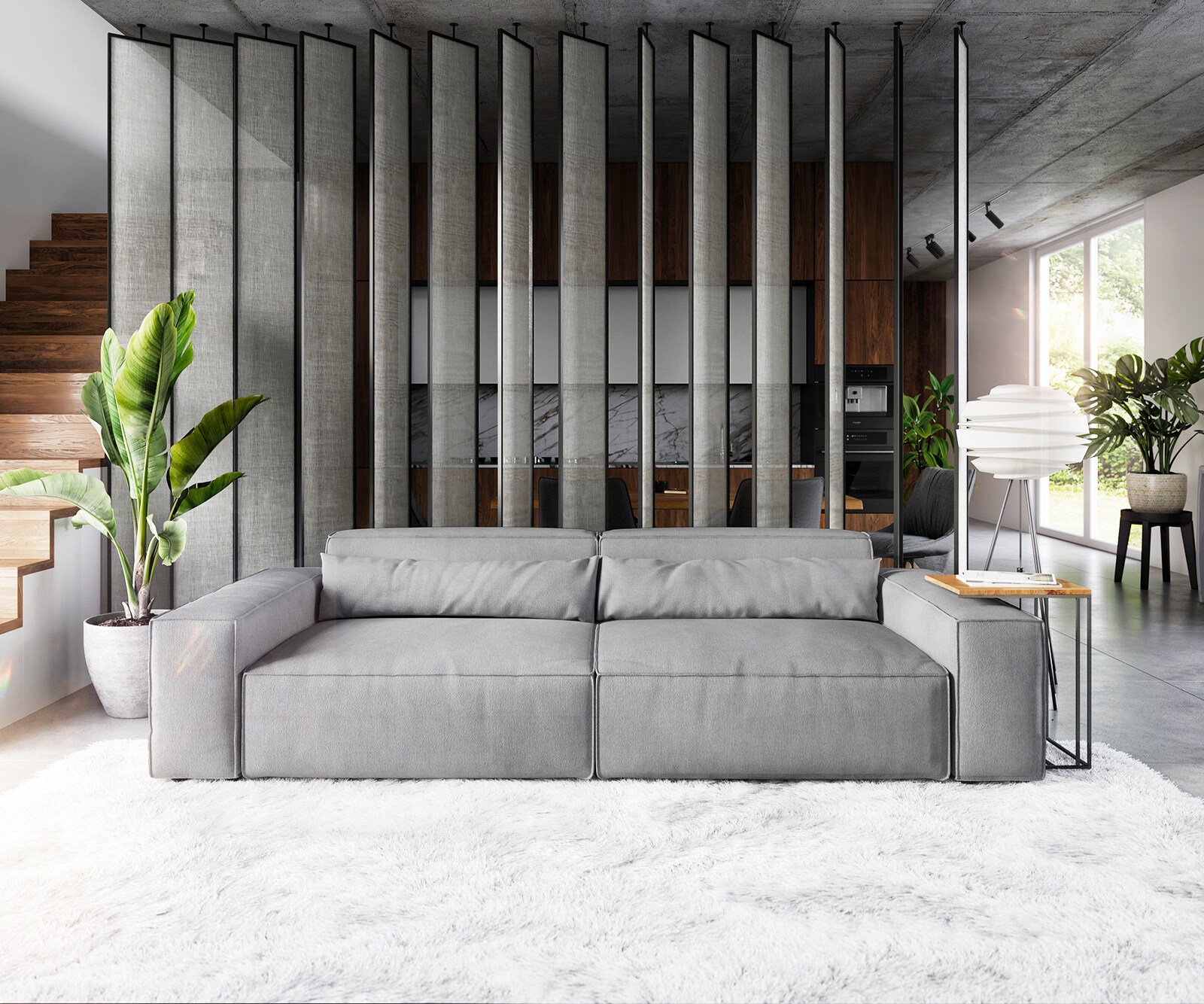 Голям диван XL 270x130 cm Микрофибър Сиво Sirpio