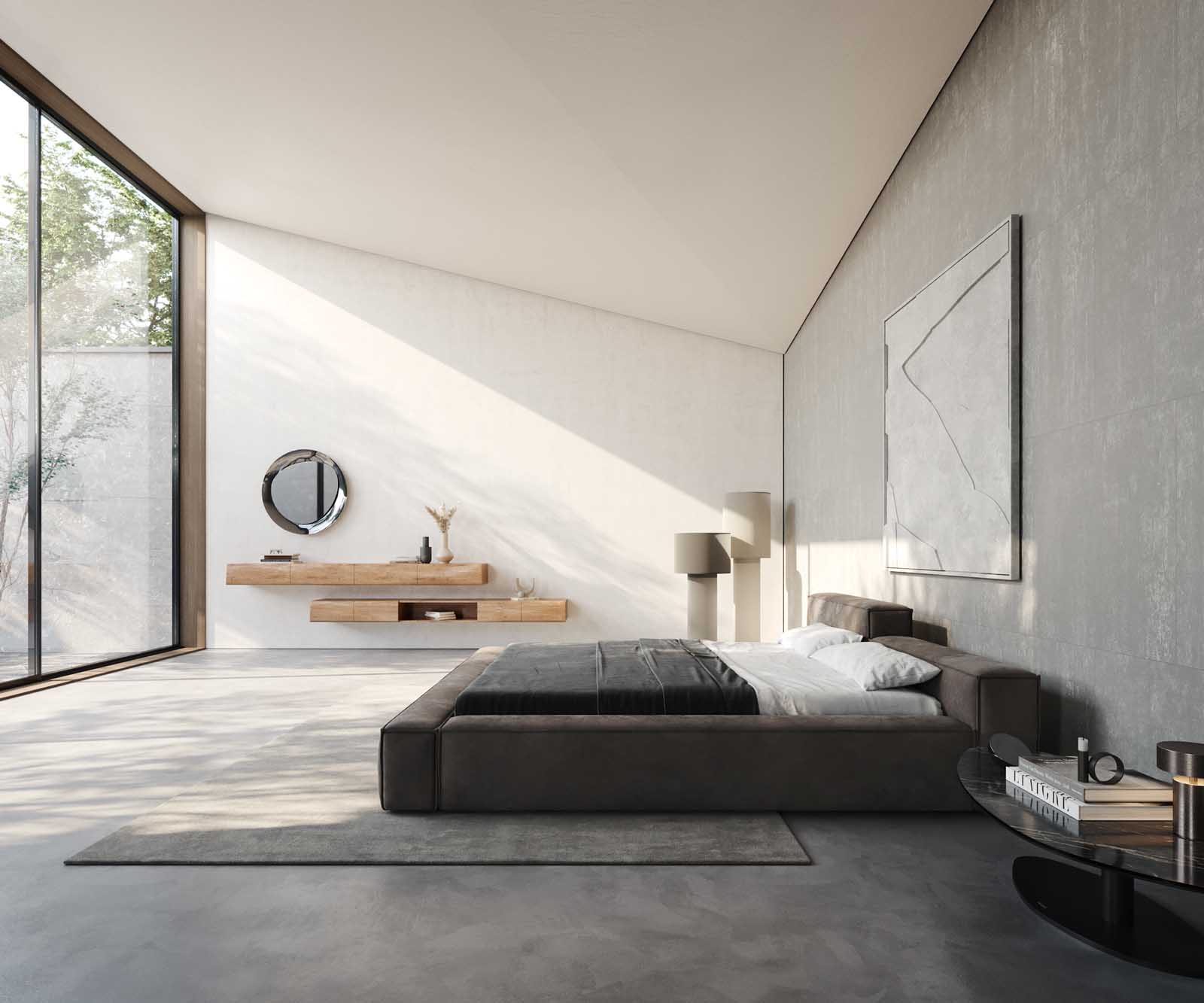 Тапицирано легло Kalinea 180x200 cm от микрофибър сив 3 Тапицирано легло Kalinea 180x200 cm от микрофибър сив 3