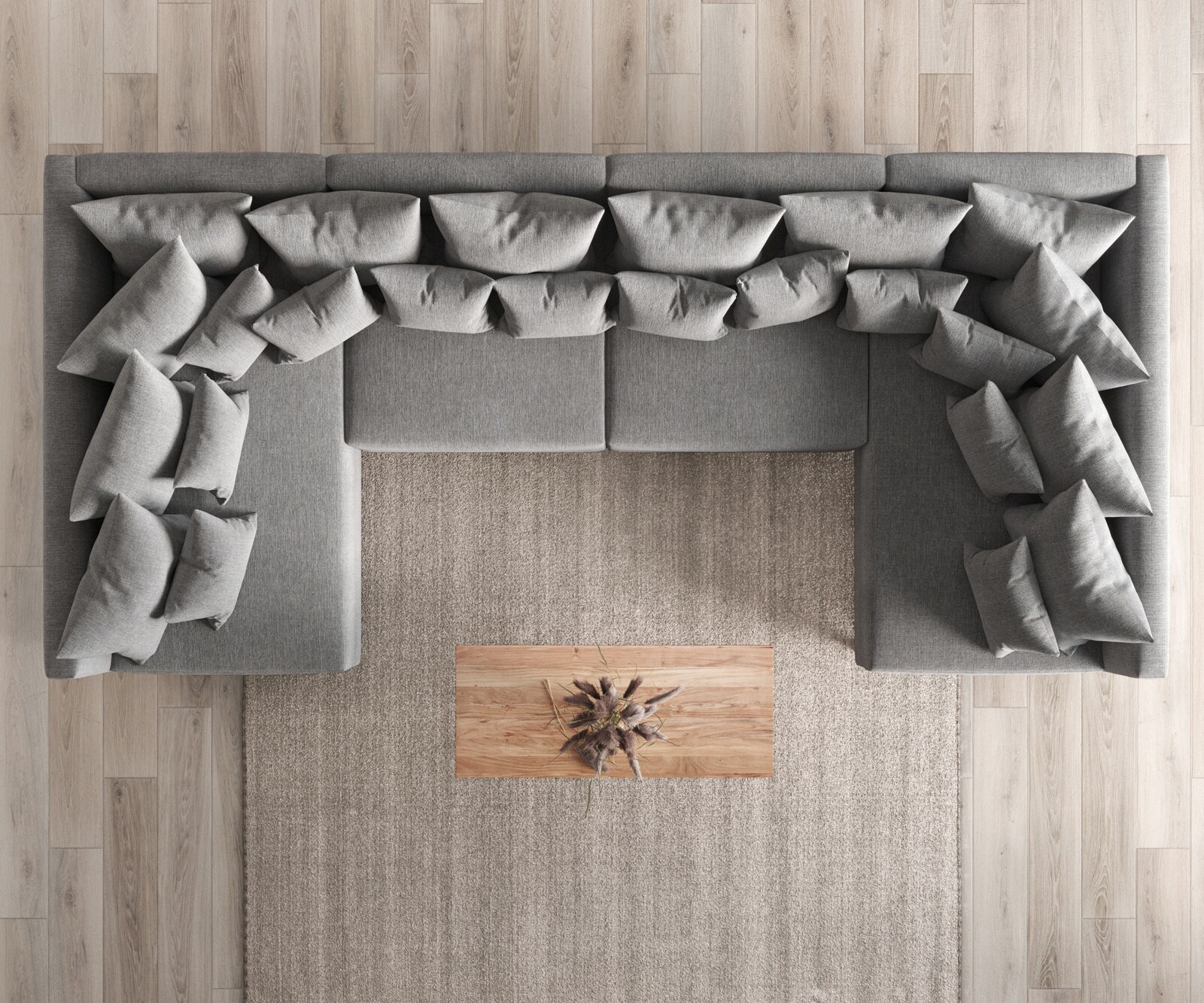 Холна гарнитура XL Сив тъкан Модулендиван Clovis 4 Холна гарнитура XL Сив тъкан Модулендиван Clovis 4