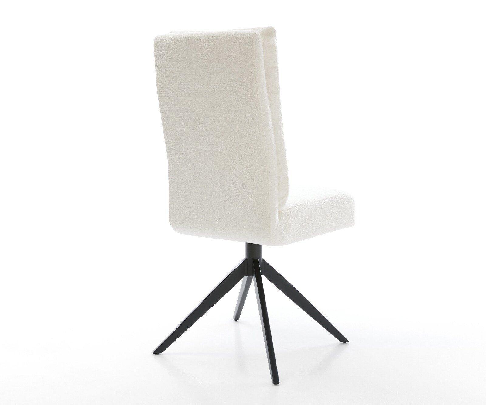 Въртящ се стол Pela-Flex Bouclé Soft Beige Кръстосана рамка широка Черно 360° въртене Люлееща се функция Ядро от джобни пружини 5