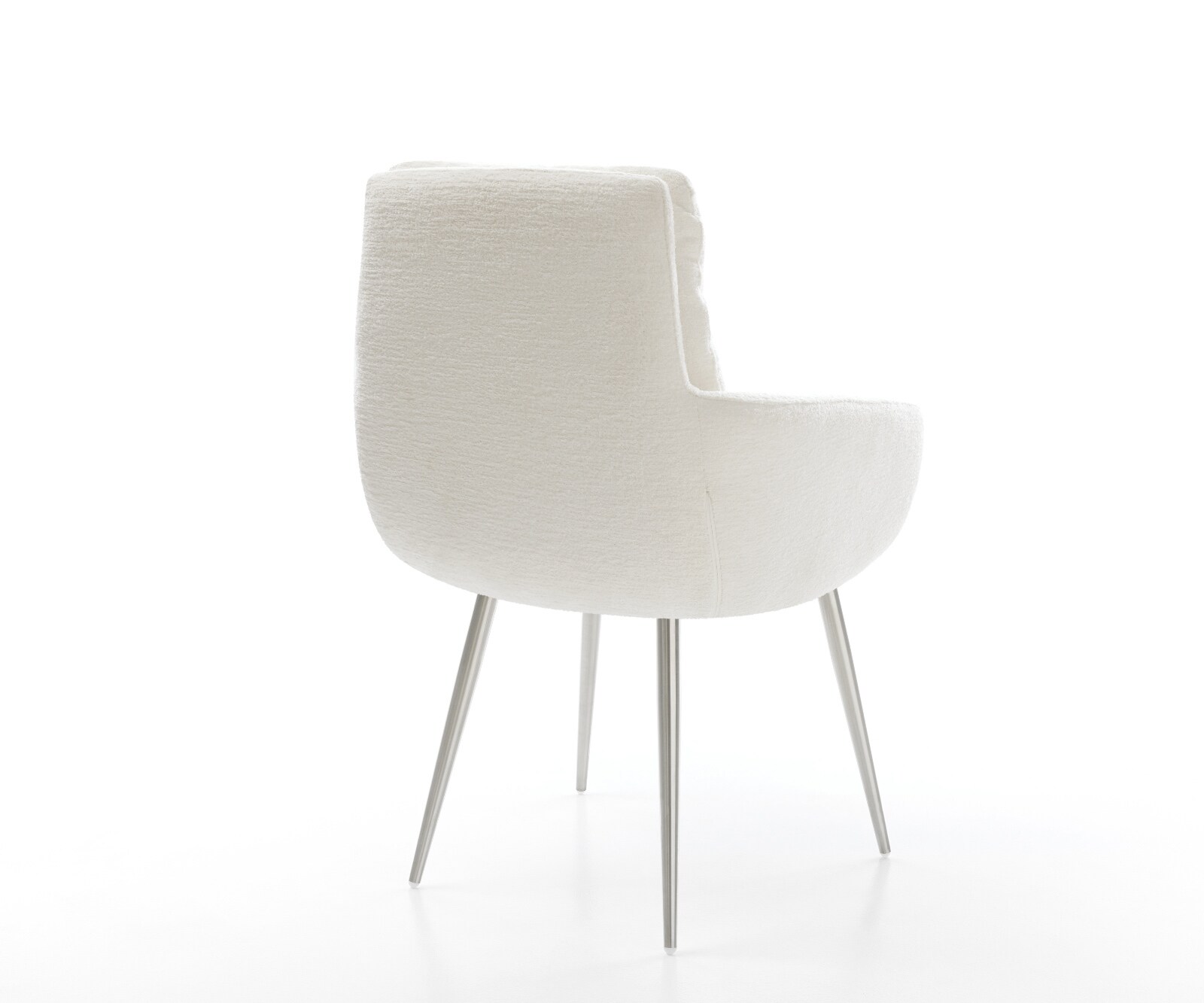 Трапезен стол Abelia-Flex с подлакътници Bouclé Soft Beige 4-футов конусен стол от неръждаема стомана 5