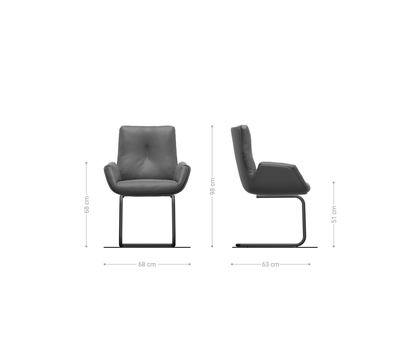 Летящ стол Шенил Маслина Конзолен крак кръгъл Черен Clea-Flex 5