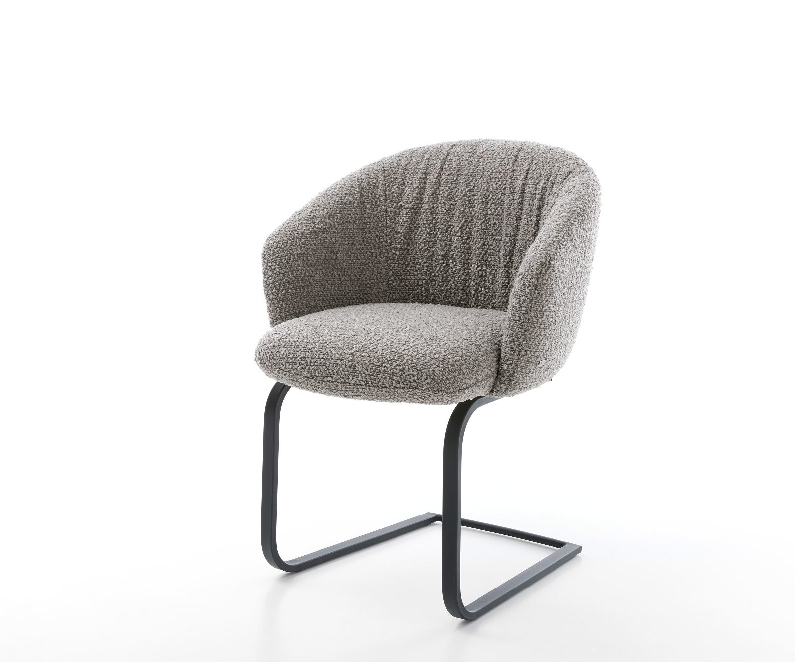 Люлеещ стол с подлакътници Букле Сребристо сив Конзолен крак плосък Черен Покет пружина Caja-Flex 1