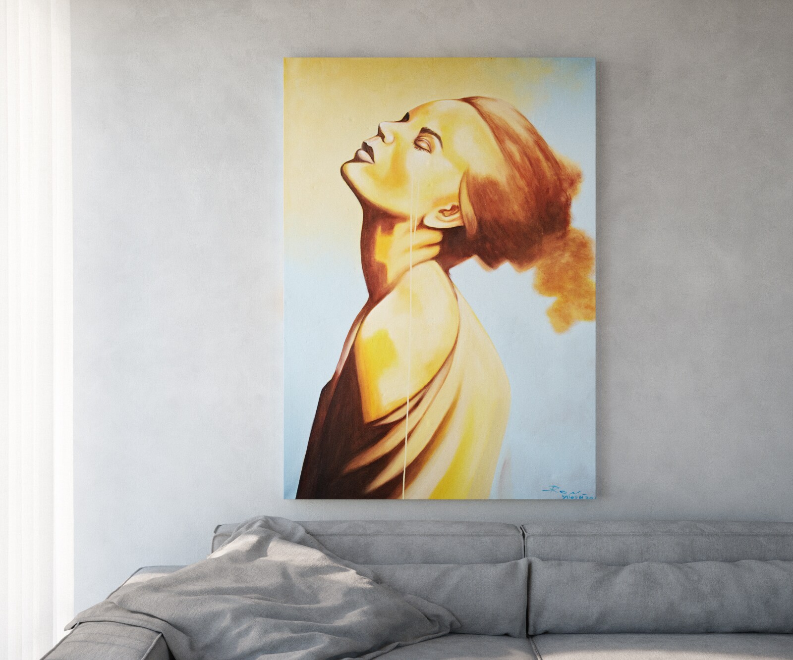 Картина Жена 170x120 cm Многоцветен акрил в/у платно Young